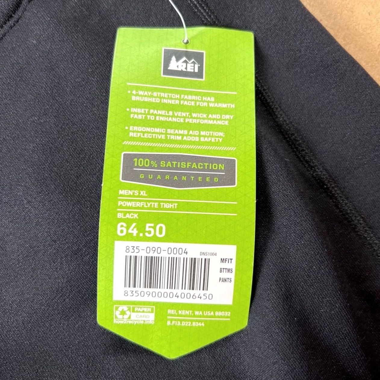 Vintage REI Co-op Fleece Pants Flash Hyperstretch Men's XL Black NWT Extra Large Size US 36 / EU 52 - 7 Thumbnail