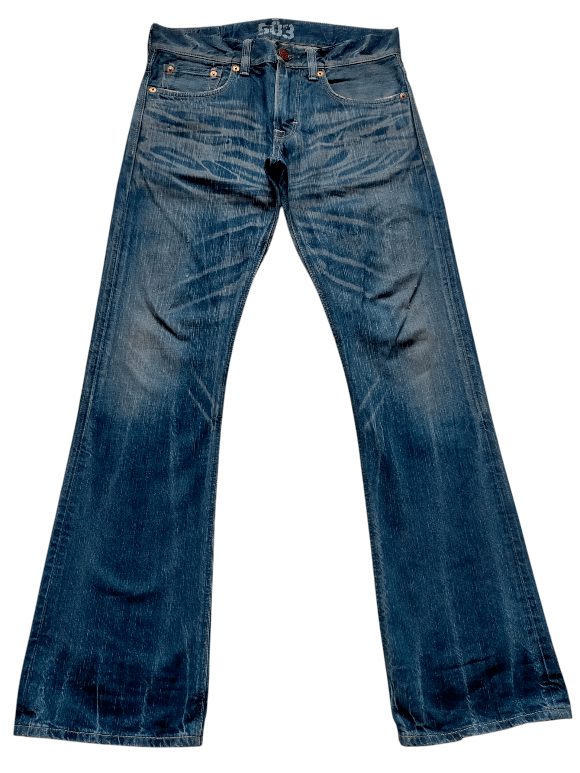 Edwin Flare Jeans Edwin 503 Blue Trip Boot cut Jeans Size US 33 - 2 Thumbnail