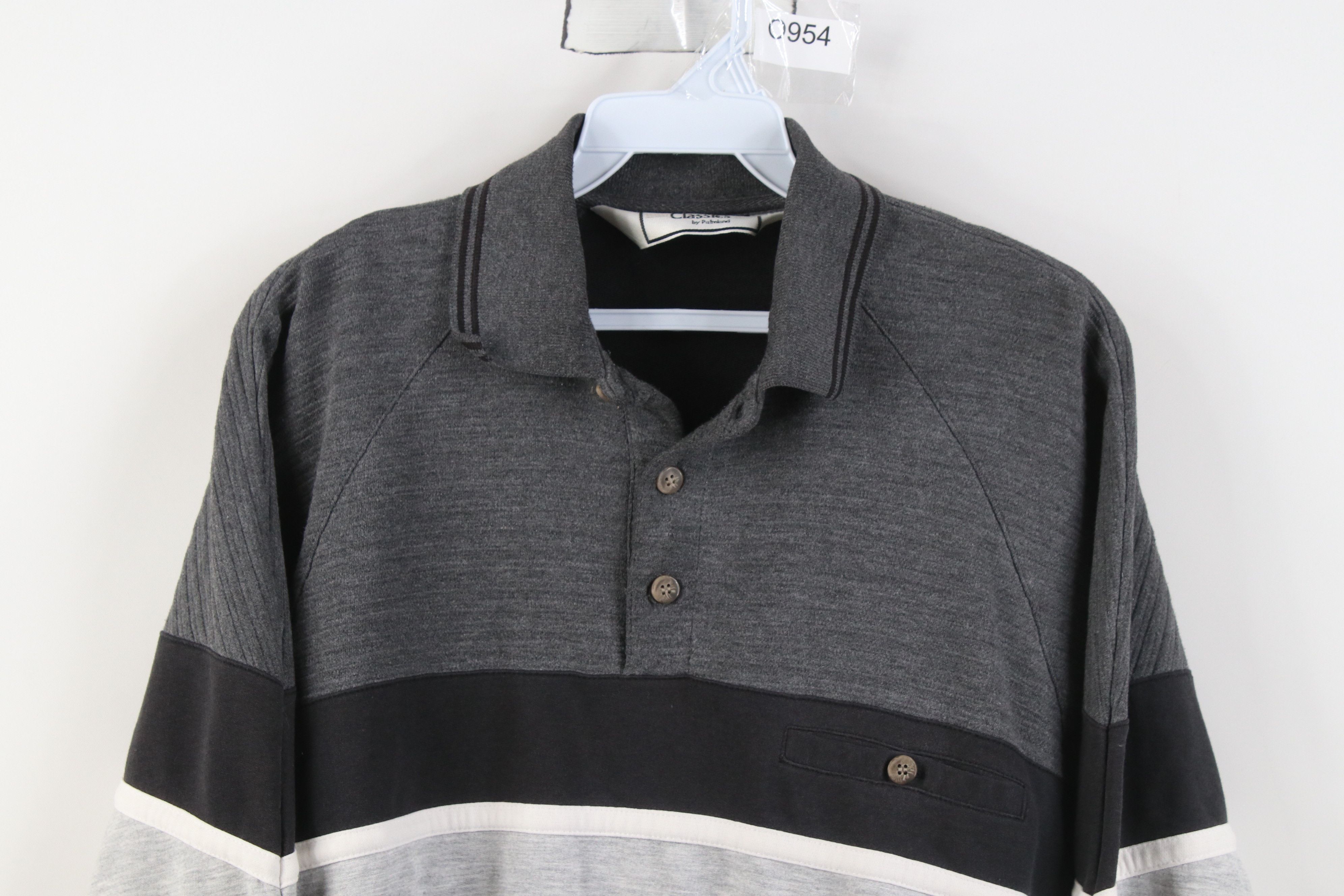 Vintage Vintage 90s Streetwear Ribbed Knit Long Sleeve Rugby Polo Size US M / EU 48-50 / 2 - 2 Thumbnail