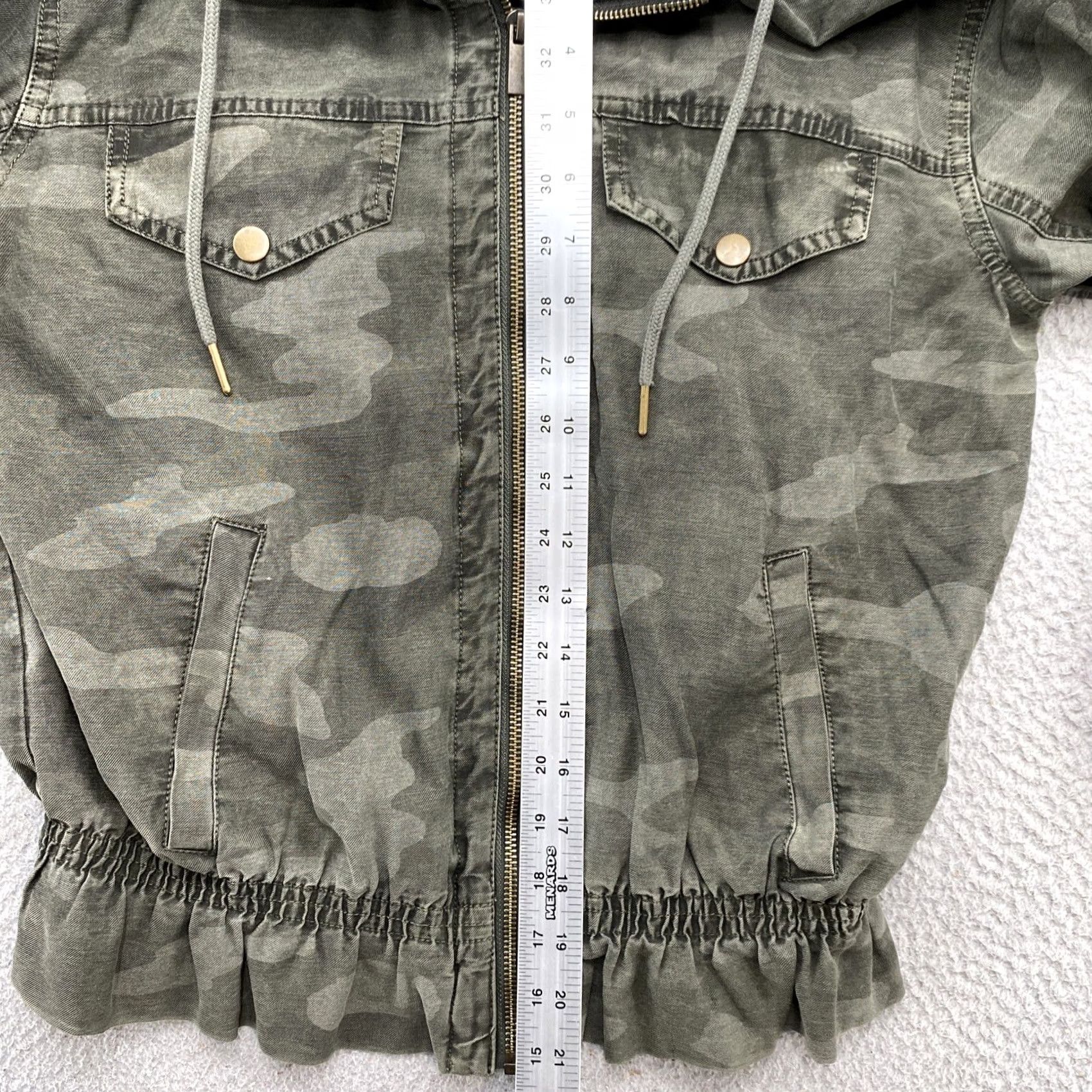 Vintage Maurices Women’s Rayon Full Zip Camo Hooded Jacket Size M Green Outdoor Military Jacket Size M / US 6-8 / IT 42-44 - 7 Thumbnail