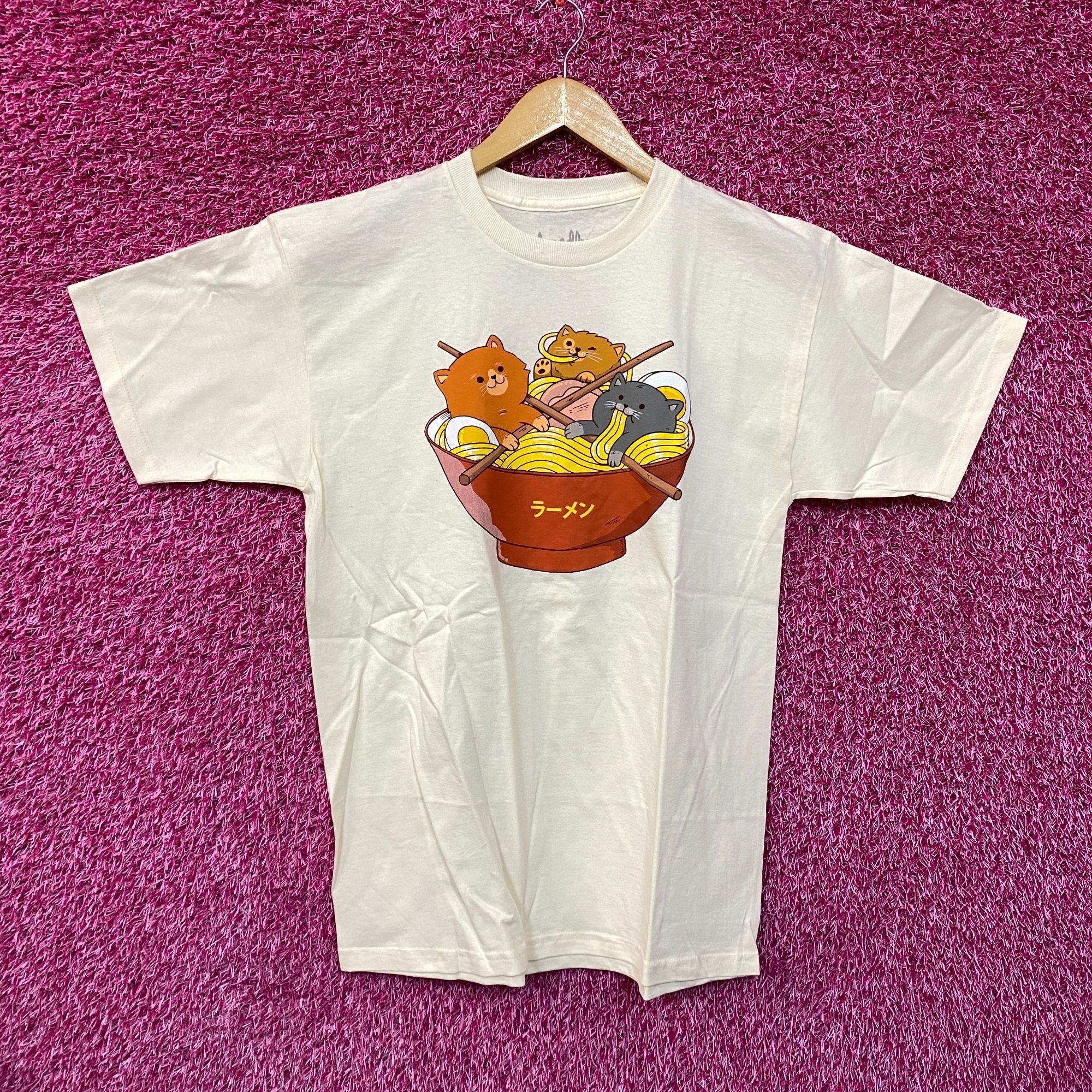 Threadless Ramen cat beige Tshirt size medium Size US M / EU 48-50 / 2 - 1 Thumbnail