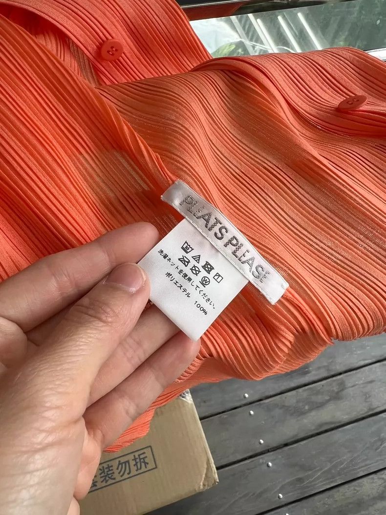 Issey Miyake Issey Miyake size:3 Orange pleated rib cardigan Size S / US 4 / IT 40 - 6 Thumbnail