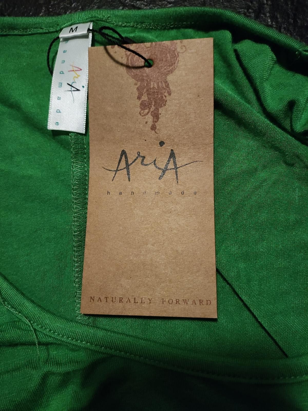 Aria Handmade Green and Coral Colorblock Tunic with 3/4 Sleeves Size M / US 6-8 / IT 42-44 - 6 Thumbnail