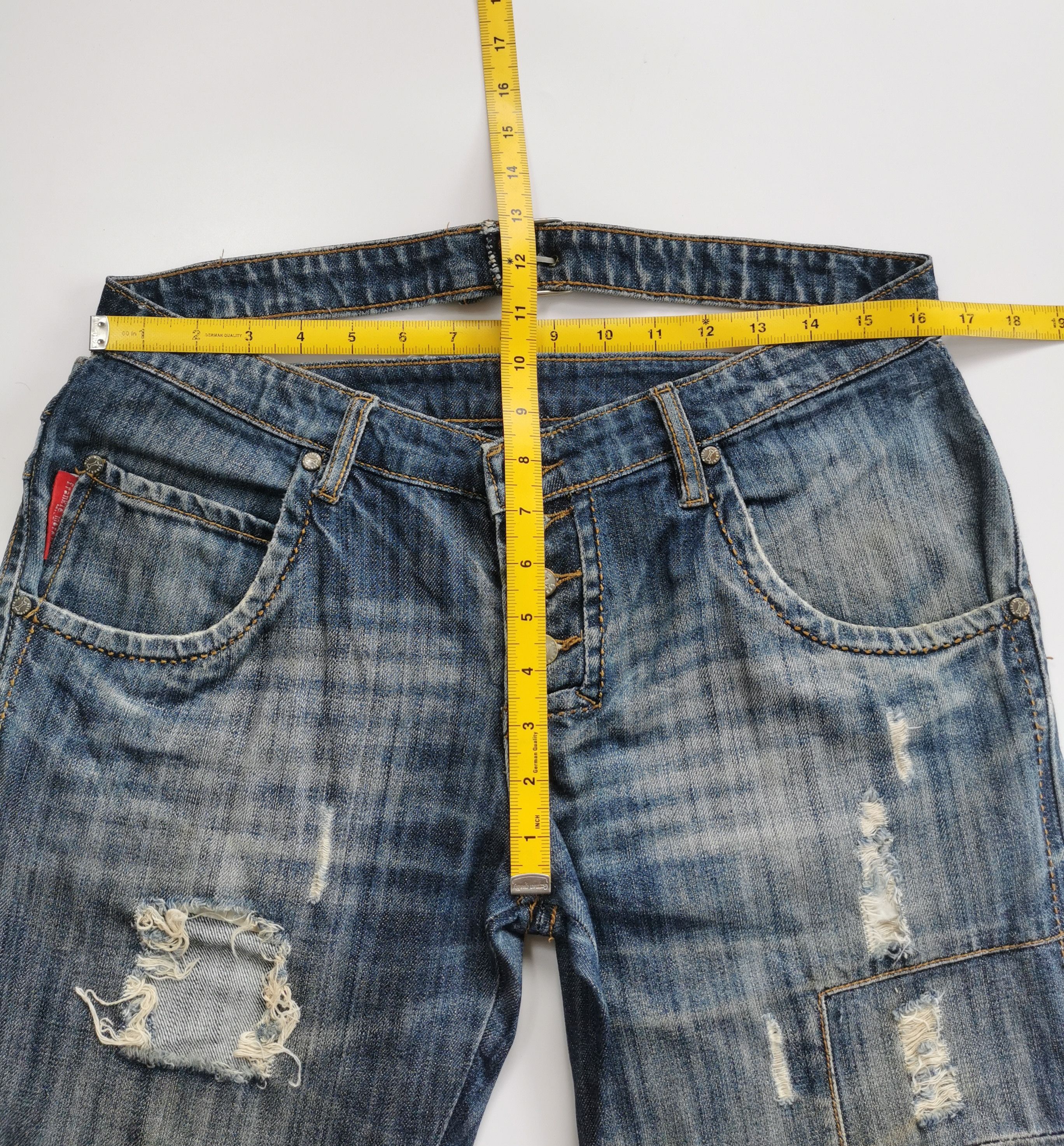 Frankie Morello Frankie Morello Y2K Gimmick Skull Damage Processing Jeans Size US 32 / EU 48 - 8 Thumbnail