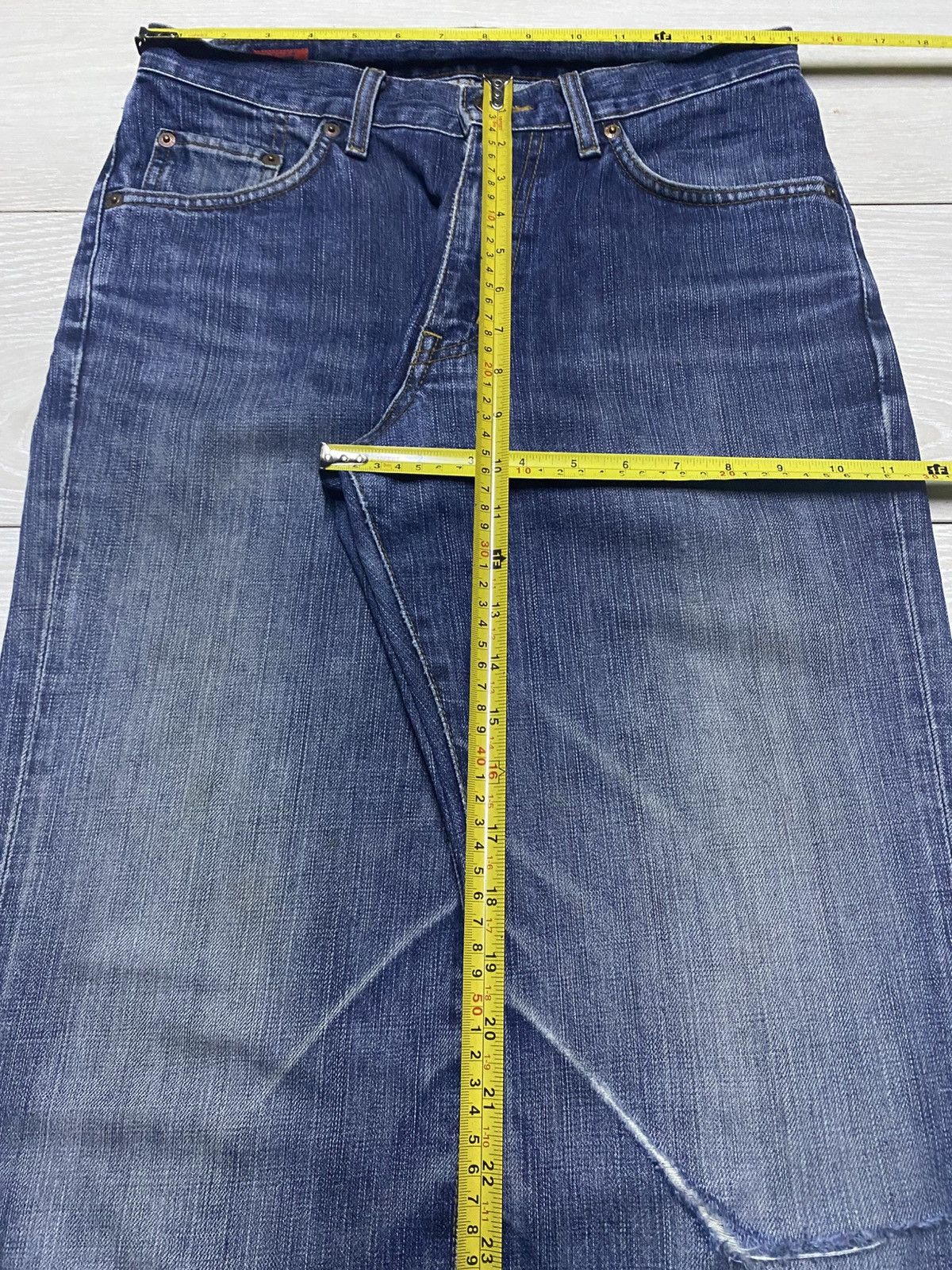 Edwin Vintage Edwin 503 Faded Wash Distressed Loose Jeans Size US 30 / EU 46 - 15 Thumbnail