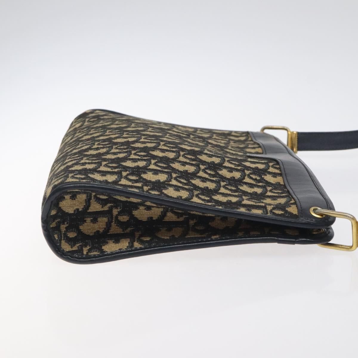 Dior DIOR Trotter Canvas Shoulder Bag Navy Gold Size ONE SIZE - 4 Thumbnail