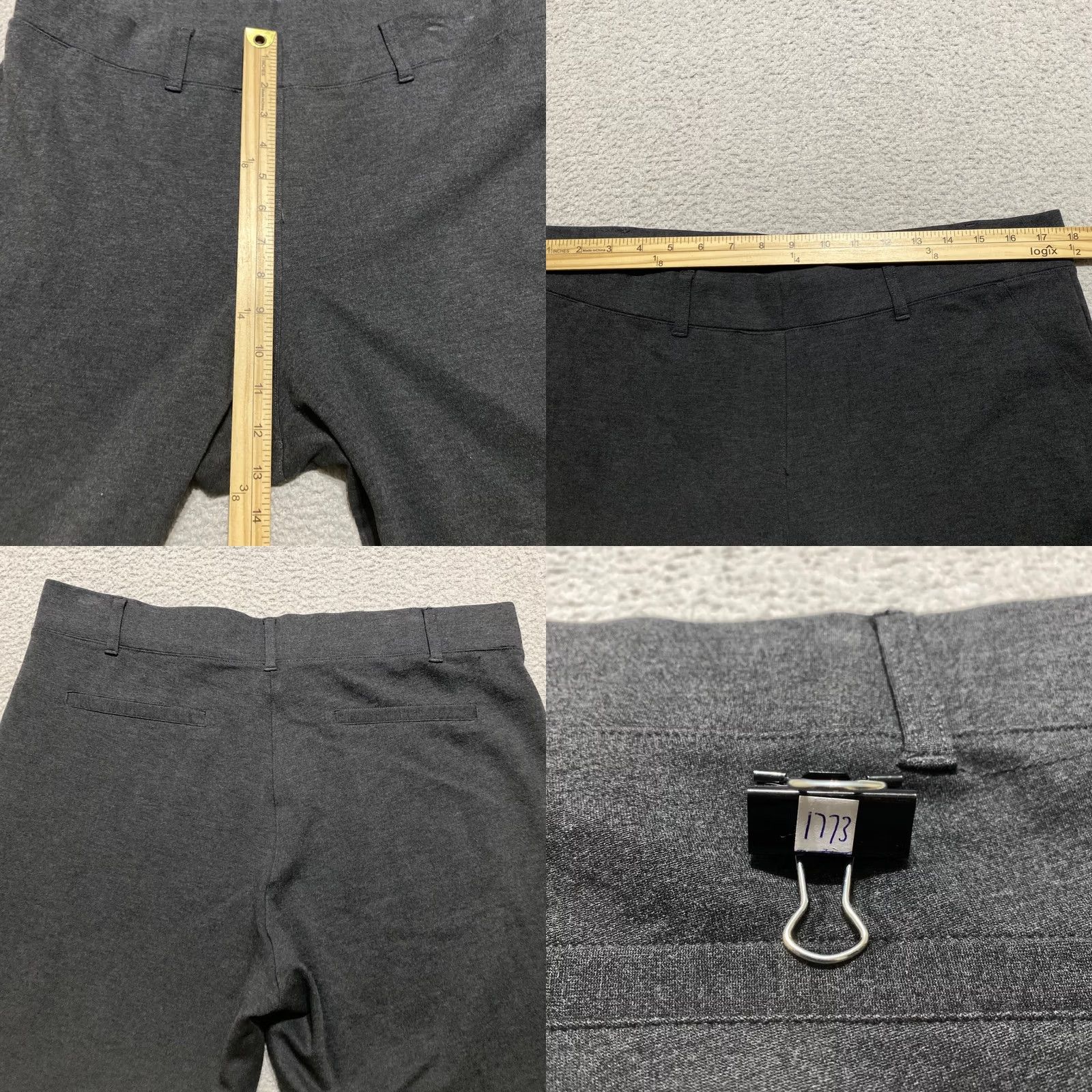 Quince Quince Womens Pants Charcoal Gray Ultra Stretch Ponte Straight Pull On Vintage No Size 40" / US 18 - 8 Thumbnail