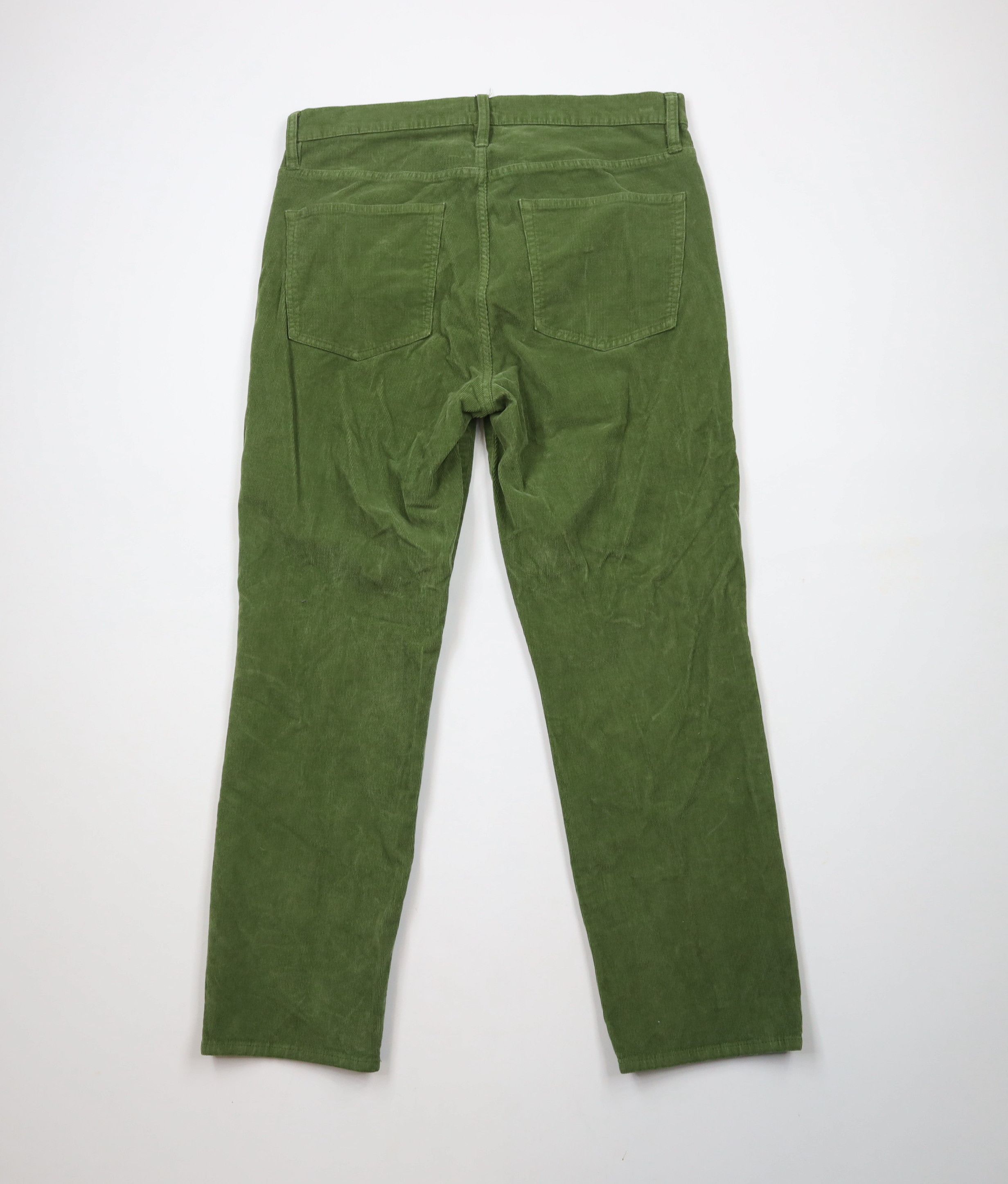 J.Crew × Vintage J Crew Faded Slim Straight Leg Corduroy Chino Pants Green Size 32" / US 10 / IT 46 - 7 Thumbnail