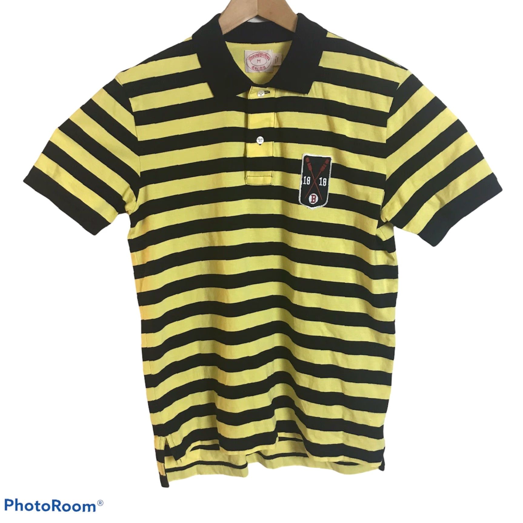 Brooks Brothers Brooks Brothers Polo Shirt Mens Medium Striped Blue Yellow Boat Patch Nautical Crew Neck Short Sleeve Casual Size US M / EU 48-50 / 2 - 3 Thumbnail