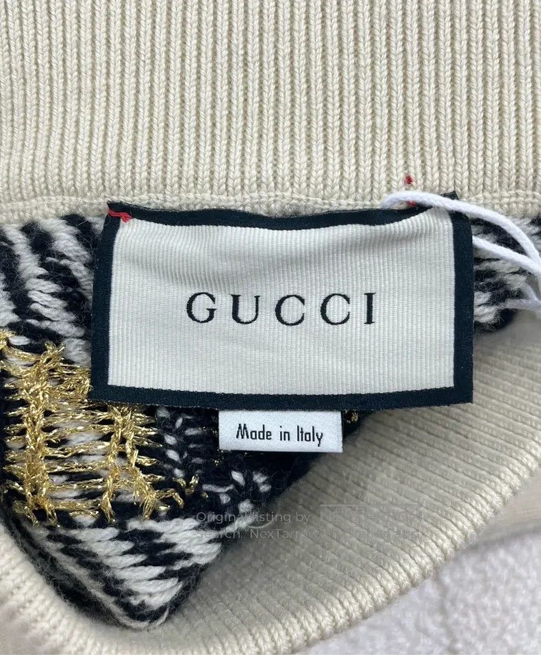Gucci Gucci SizeM Khaki gold silk double G letter logo knitted sk Size 24" / US 00 / IT 34 - 3 Thumbnail