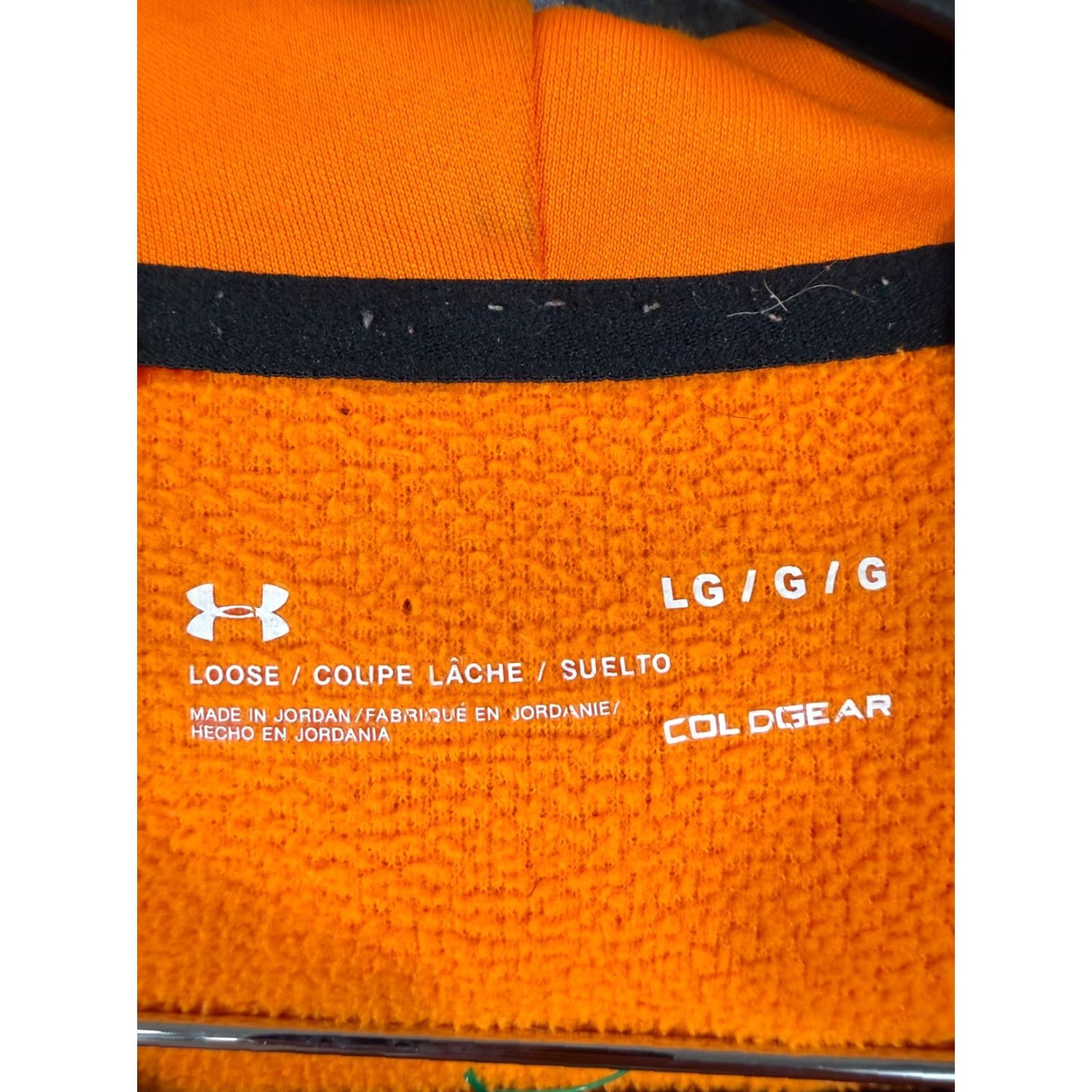 Under Armour Under Armour Hooded Sweatshirt Mens L Orange Fleece Coldgear Loose Drawstring Pullover Pockets Logo Size US L / EU 52-54 / 3 - 5 Thumbnail