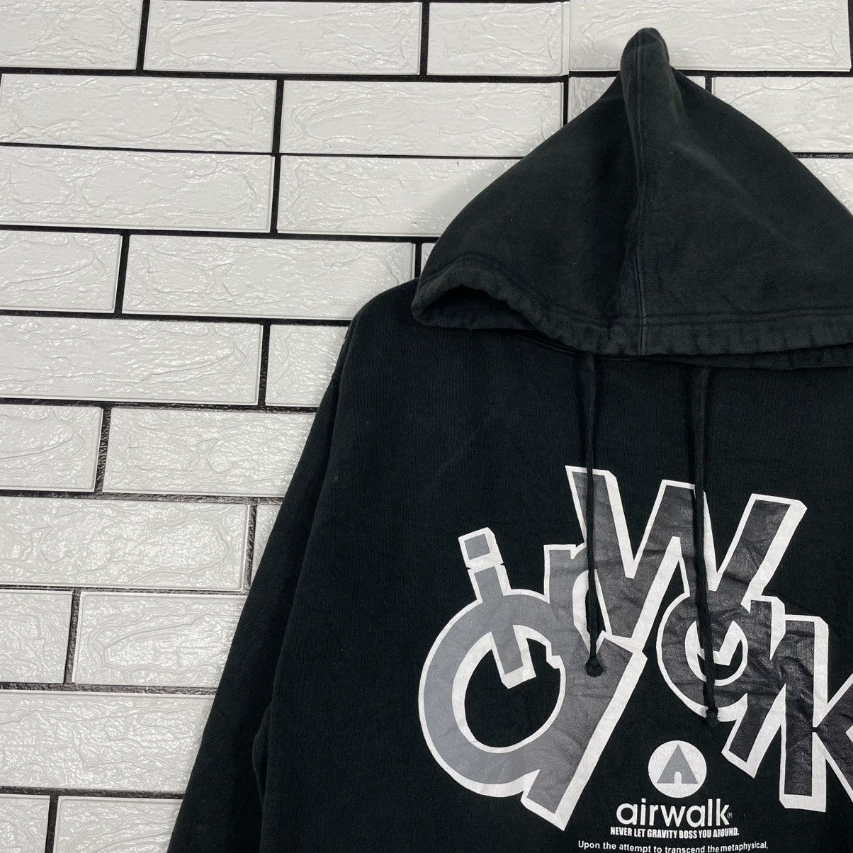 Japanese Brand Airwalk Big Logo Pullover Black Hoodie Size US M / EU 48-50 / 2 - 6 Thumbnail