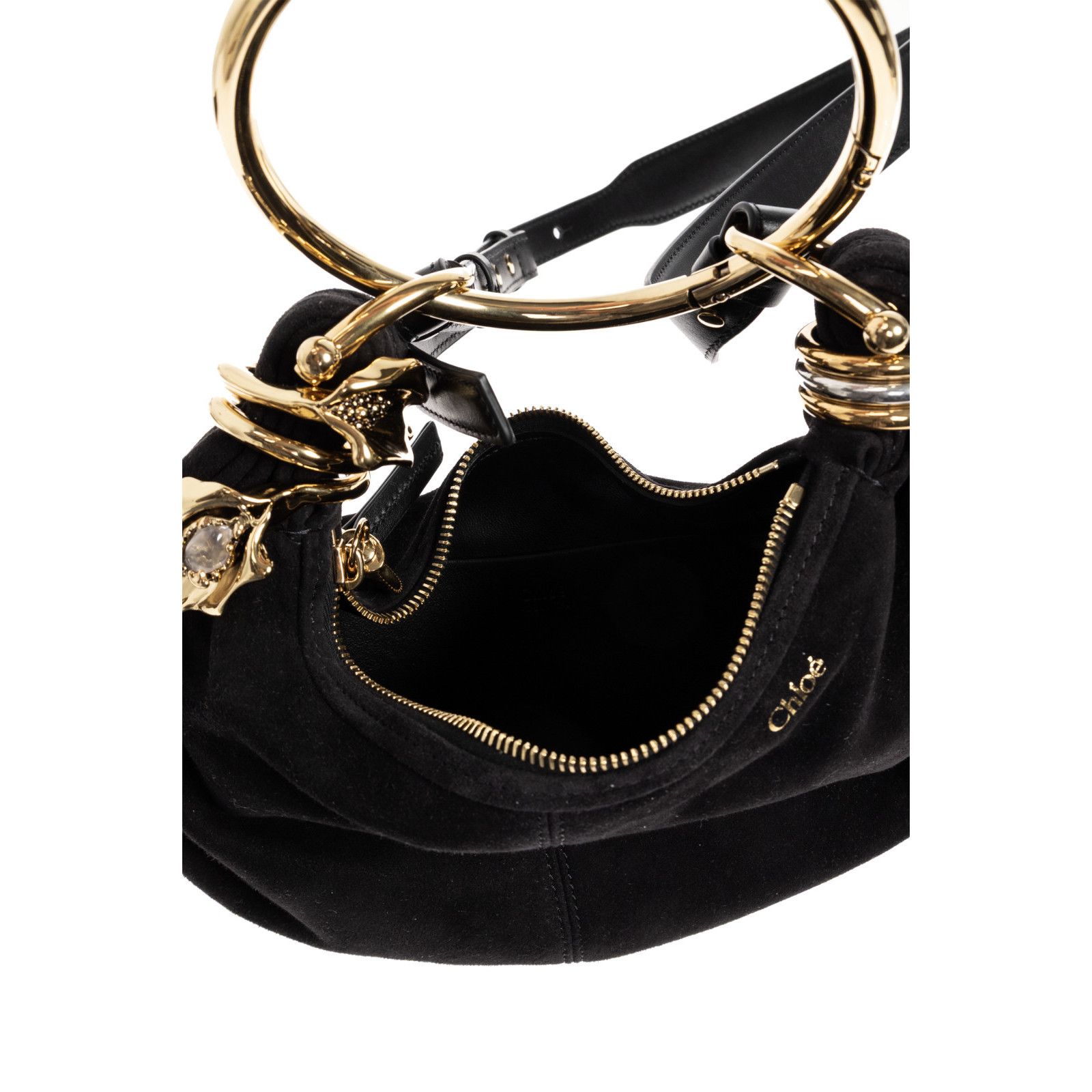Chloe Chloe Bracelet Mini Black Suede Shoulder Bag New & Authentic Size ONE SIZE - 3 Thumbnail