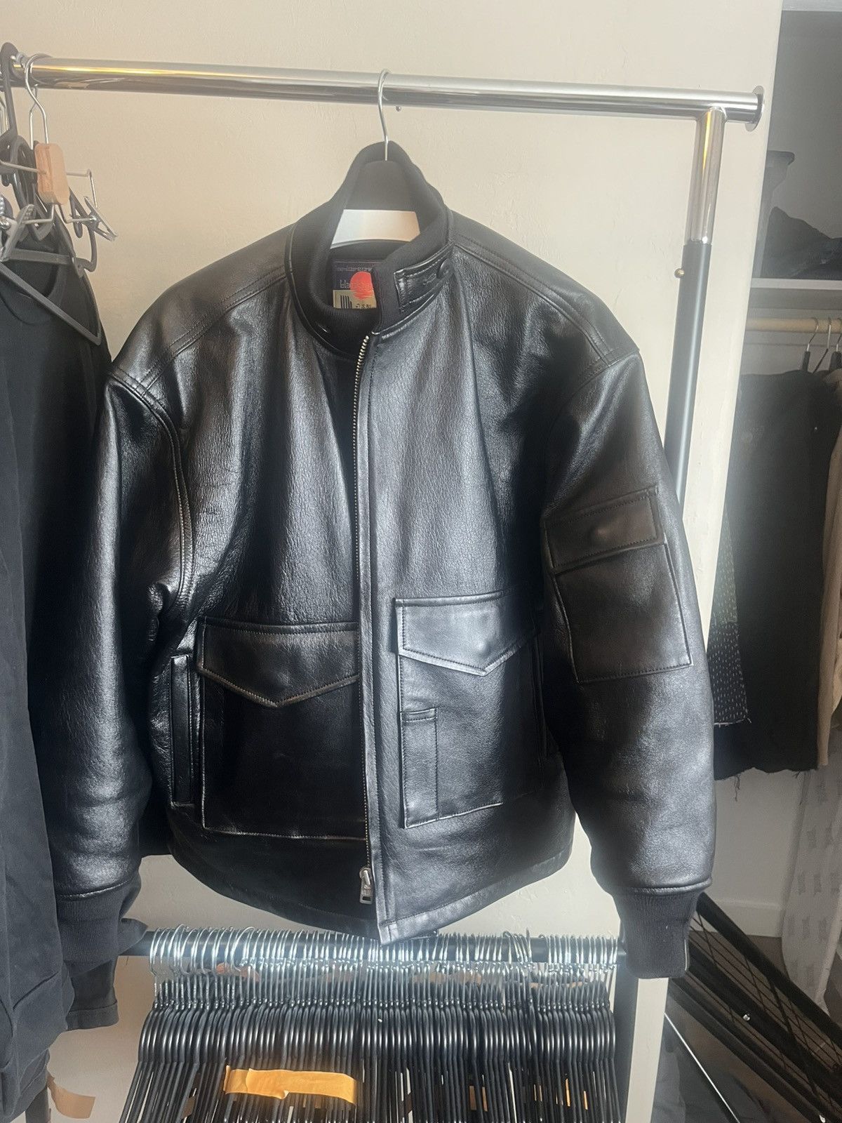 Blackmeans Blackmeans x flagstuff leather bomber Size US L / EU 52-54 / 3 - 1 Thumbnail