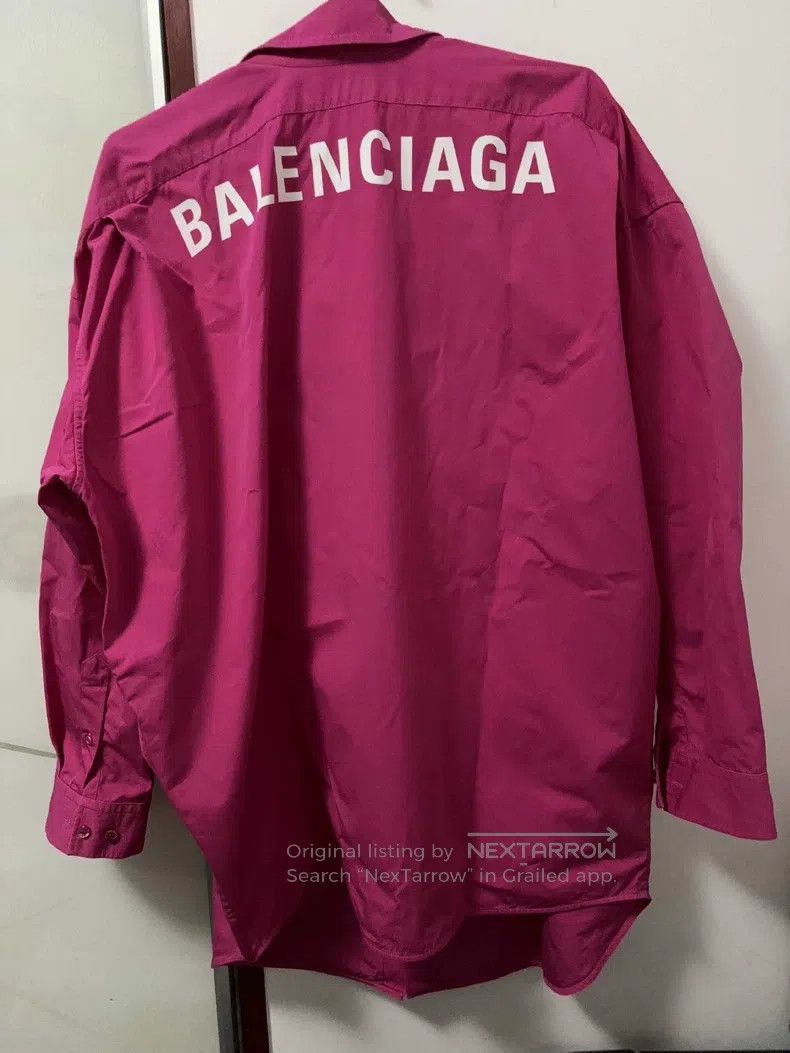 Balenciaga Balenciaga Logo Letter Print Collar Long Sleeve Shirt - Ma Size XS / US 0-2 / IT 36-38 - 2 Thumbnail