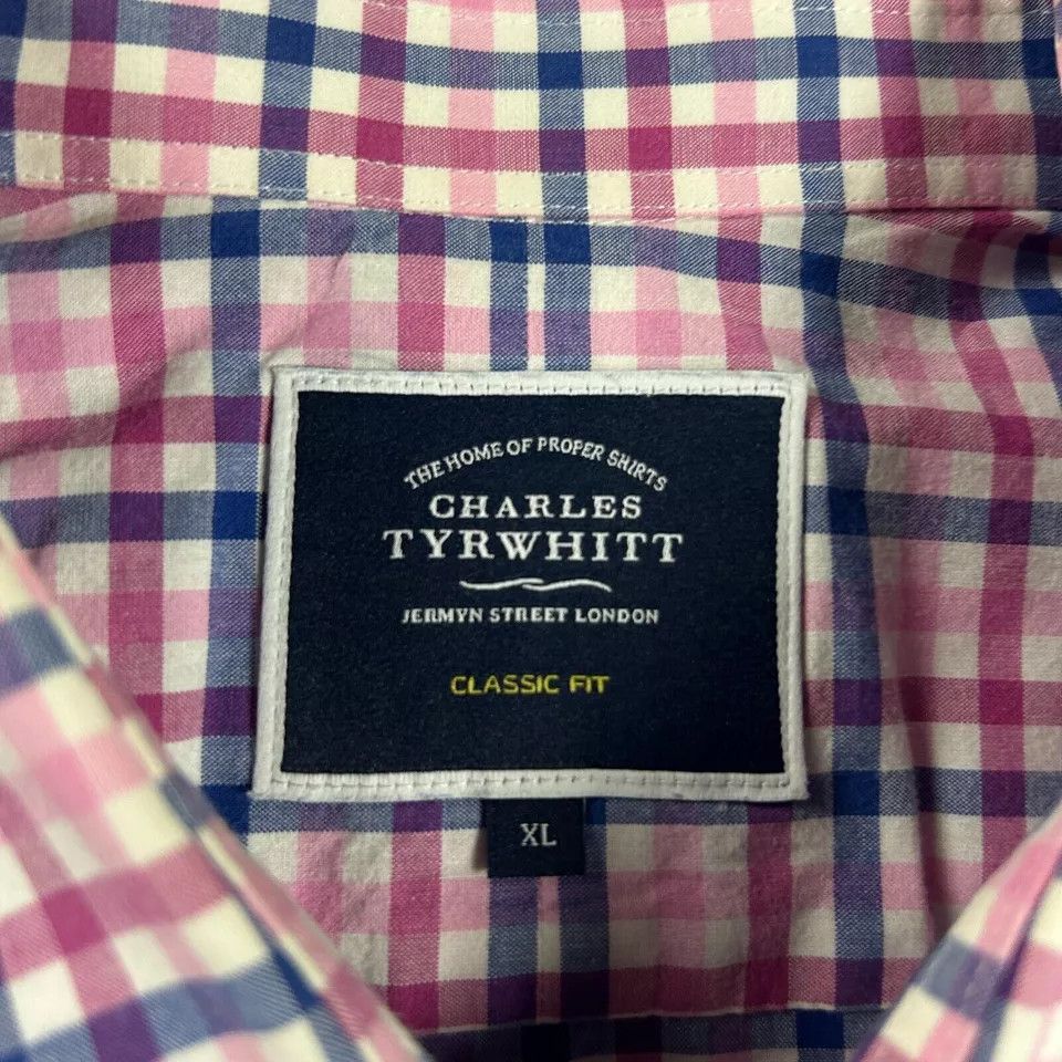 Charles Tyrwhitt Charles Tyrwhitt Shirt Mens XL Pink Classic Fit Button Down Size US XL / EU 56 / 4 - 3 Thumbnail