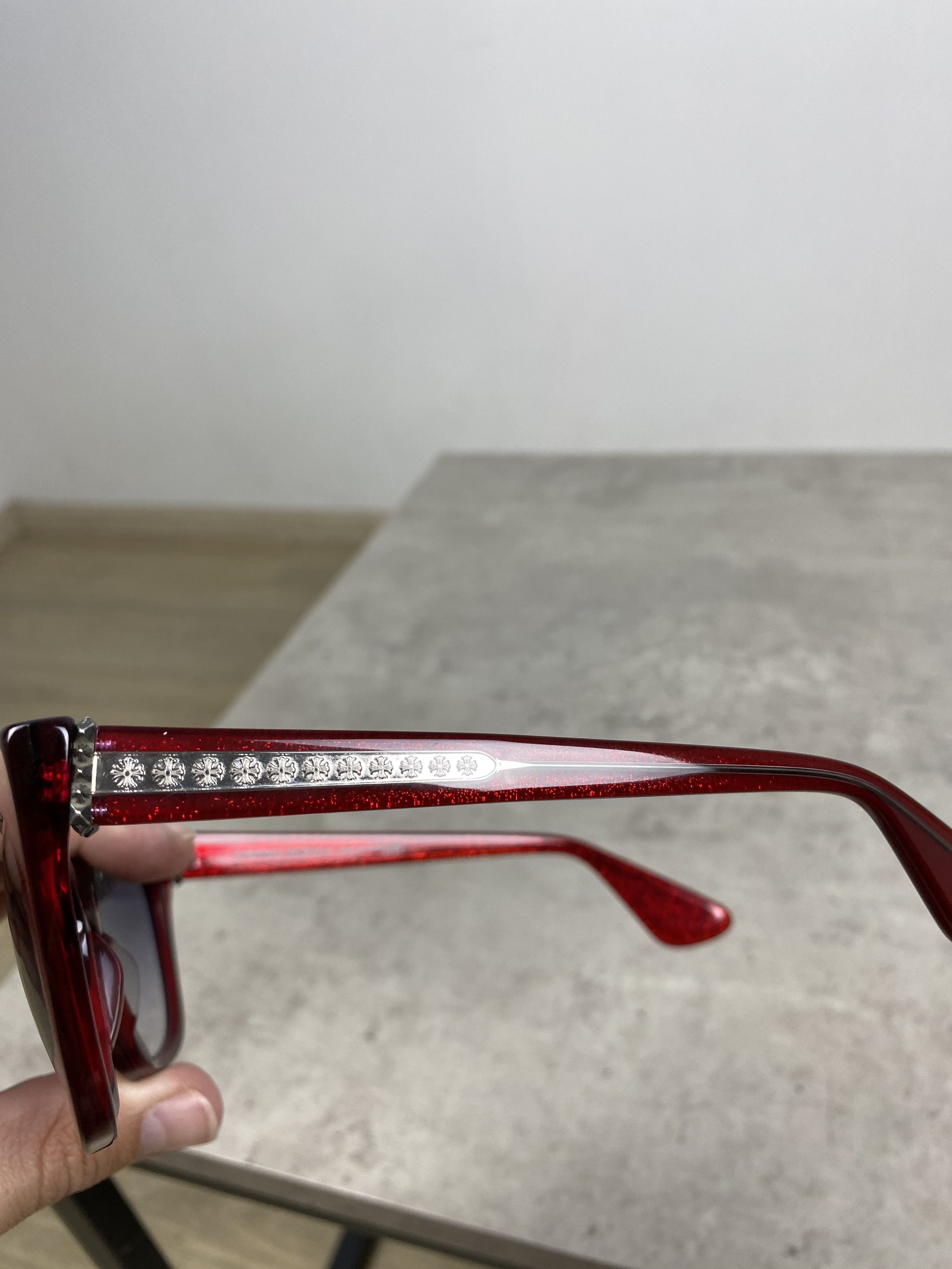 Chrome Hearts Chrome Hearts GLITTER GOO II RCRYS Sunglasses Red Size ONE SIZE - 7 Thumbnail