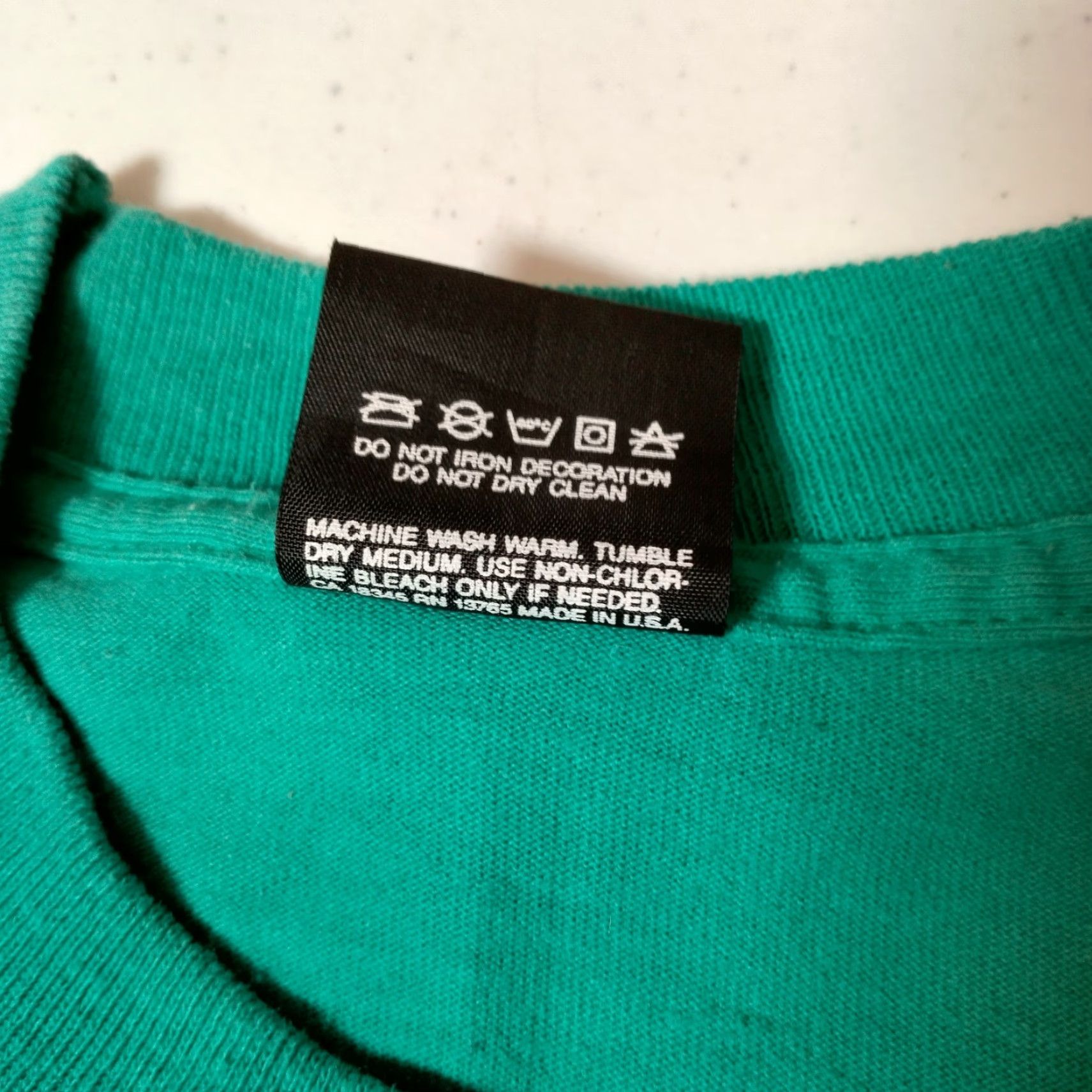 Vintage VINTAGE Screen Stars Best Crop Top Shirt XL Turquoise Bleach Dye Dancer Casual Crew Neck Short Sleeve Women Size XL / US 12-14 / IT 48-50 - 5 Thumbnail
