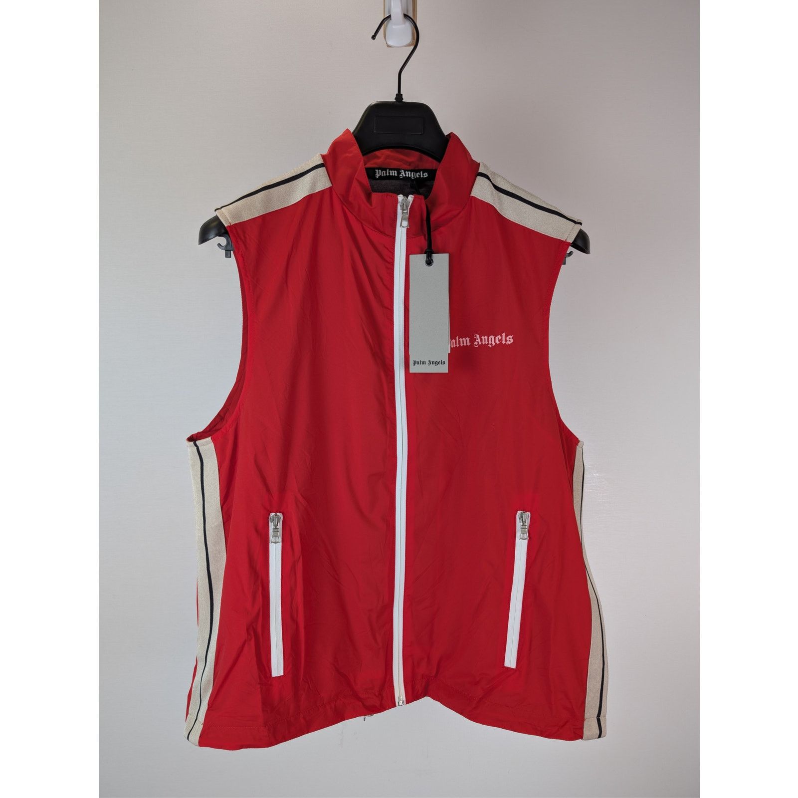 Palm Angels o1rshd1 Classic Logo Vest in Red / Off White Size US M / EU 48-50 / 2 - 2 Thumbnail