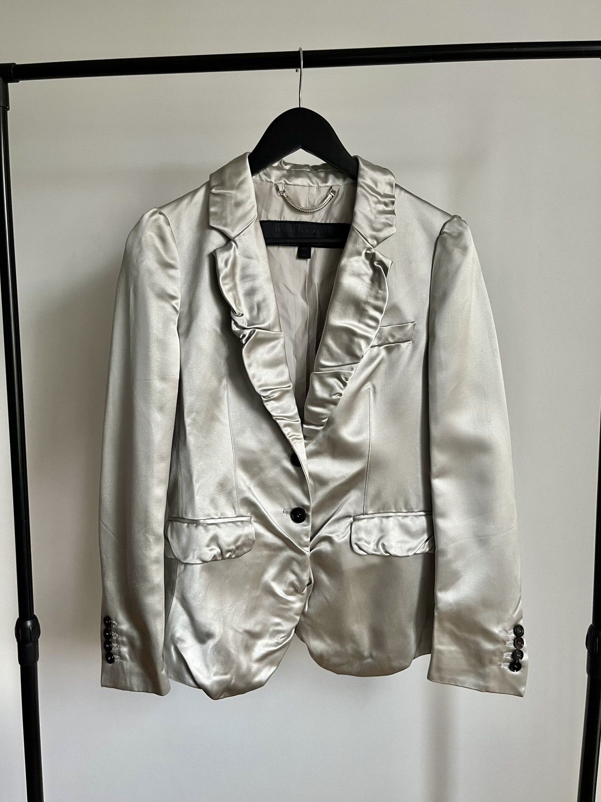 Burberry Burberry Prorsum 2010 lookbook silver satin blazer jacket Size M / US 6-8 / IT 42-44 - 1 Thumbnail