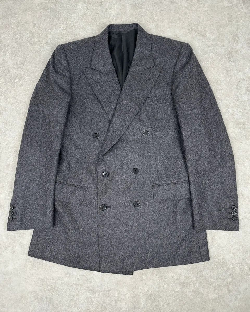 Burberry 1990s Burberry Grey Wool Blazer Jacket Size 40R - 1 Thumbnail
