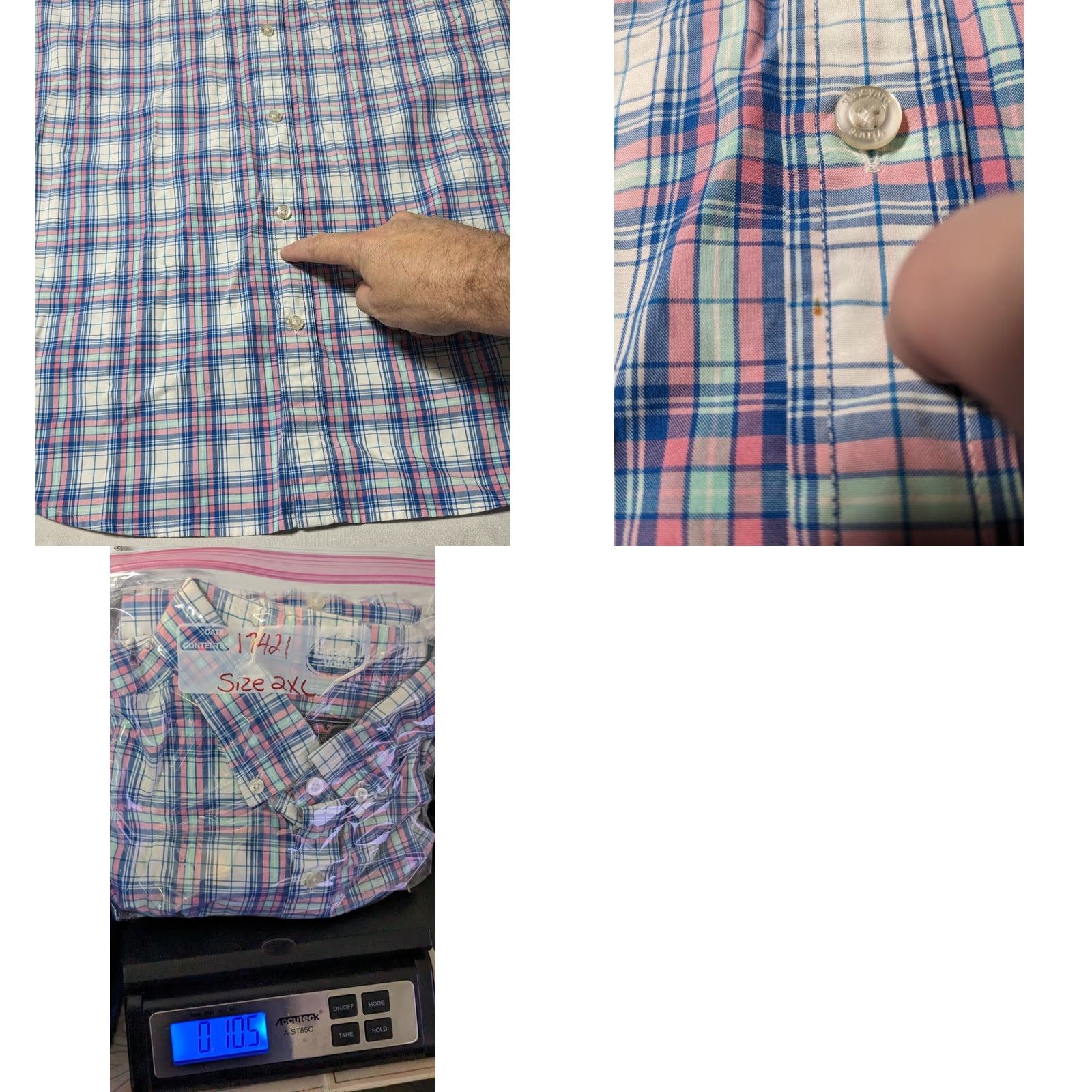 Vineyard Vines VINEYARD VINES Classic Fit Tucker Shirt Men 2XL Pink Plaid Cotton Button-Up Long Sleeve 100% Cotton Shirt Size US XXL / EU 58 / 5 - 11 Thumbnail