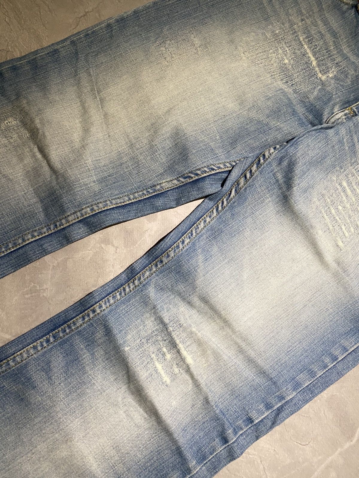 Japanese Brand Archive Style Slim Denim Washed Fade Rare Look Size US 33 - 4 Thumbnail