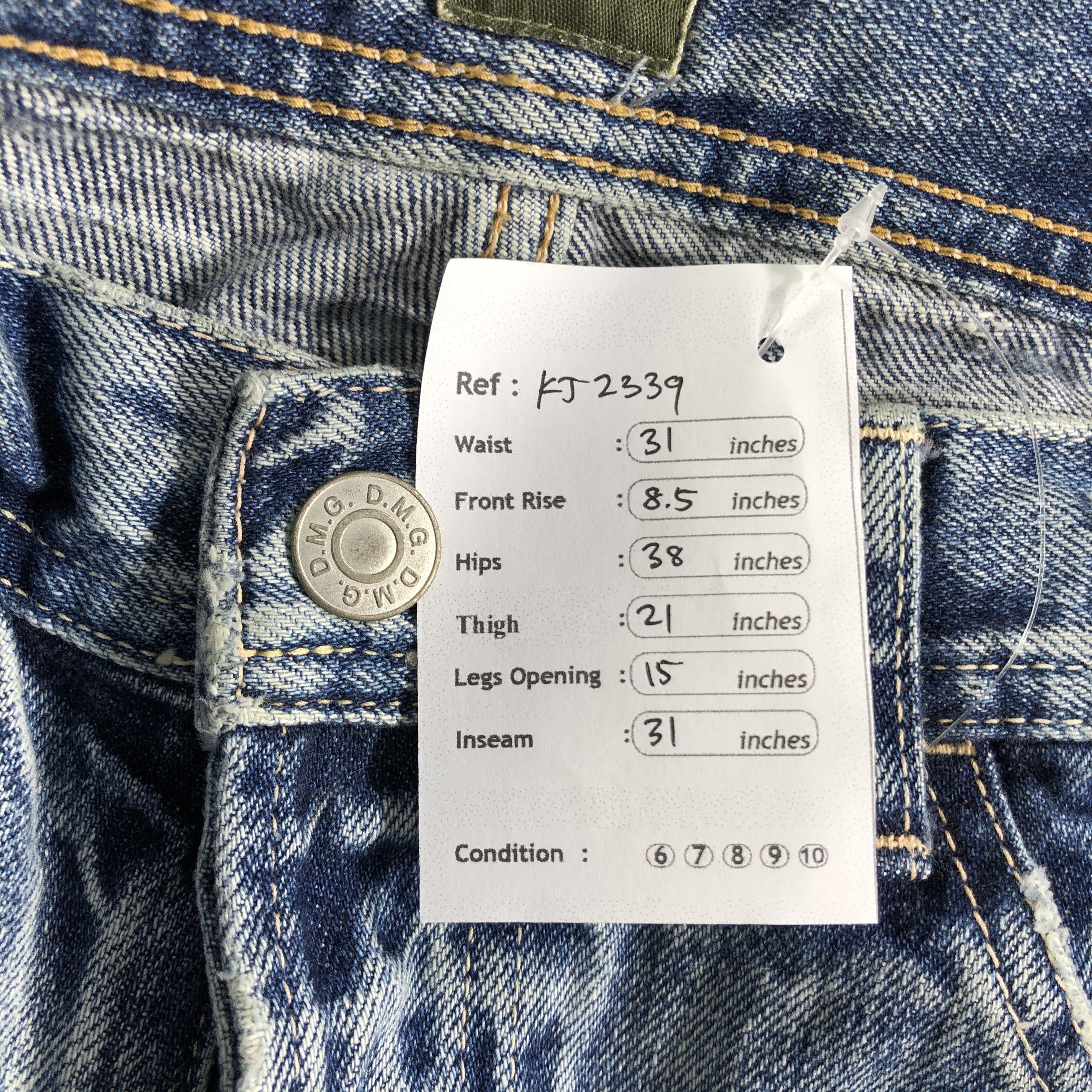 Japanese Brand Domingo Jeans Faded Blue Denim KJ2339 Size US 31 - 11 Thumbnail