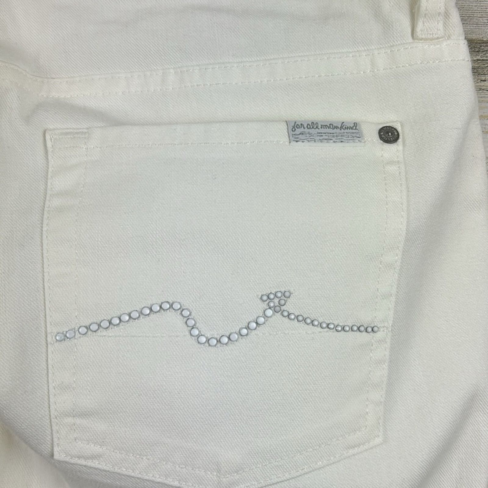 7 For All Mankind Seven For All Mankind Womens 32 white cotton wide leg jeans Size 32" / US 10 / IT 46 - 5 Thumbnail