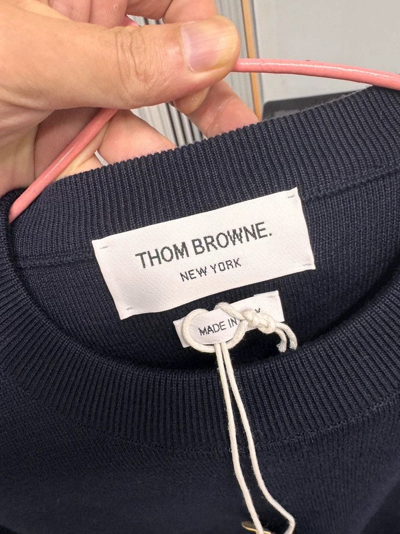 Thom Browne Thom Browne size0 Dark blue round neck pure cotton sweater Size US XS / EU 42 / 0 - 2 Thumbnail