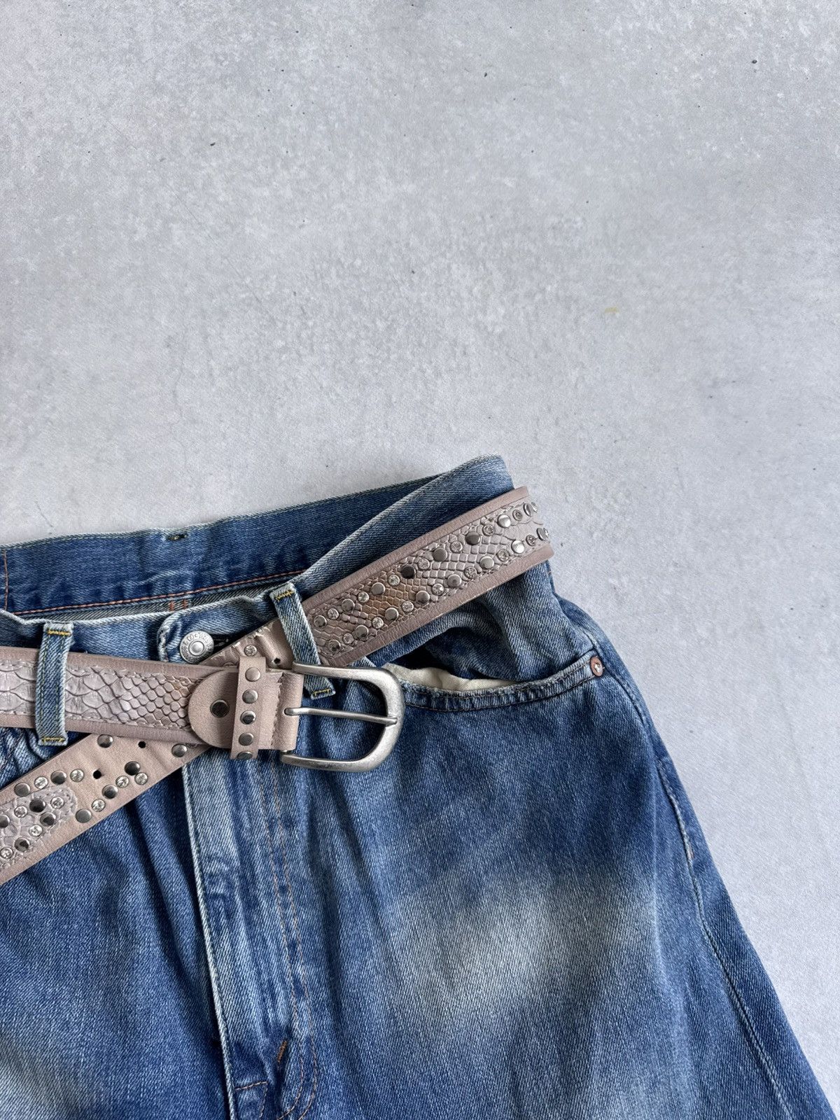 KMRii Y2K KMRii Style Japan Leather Metal Glamour Unisex Belt Size ONE SIZE - 3 Thumbnail