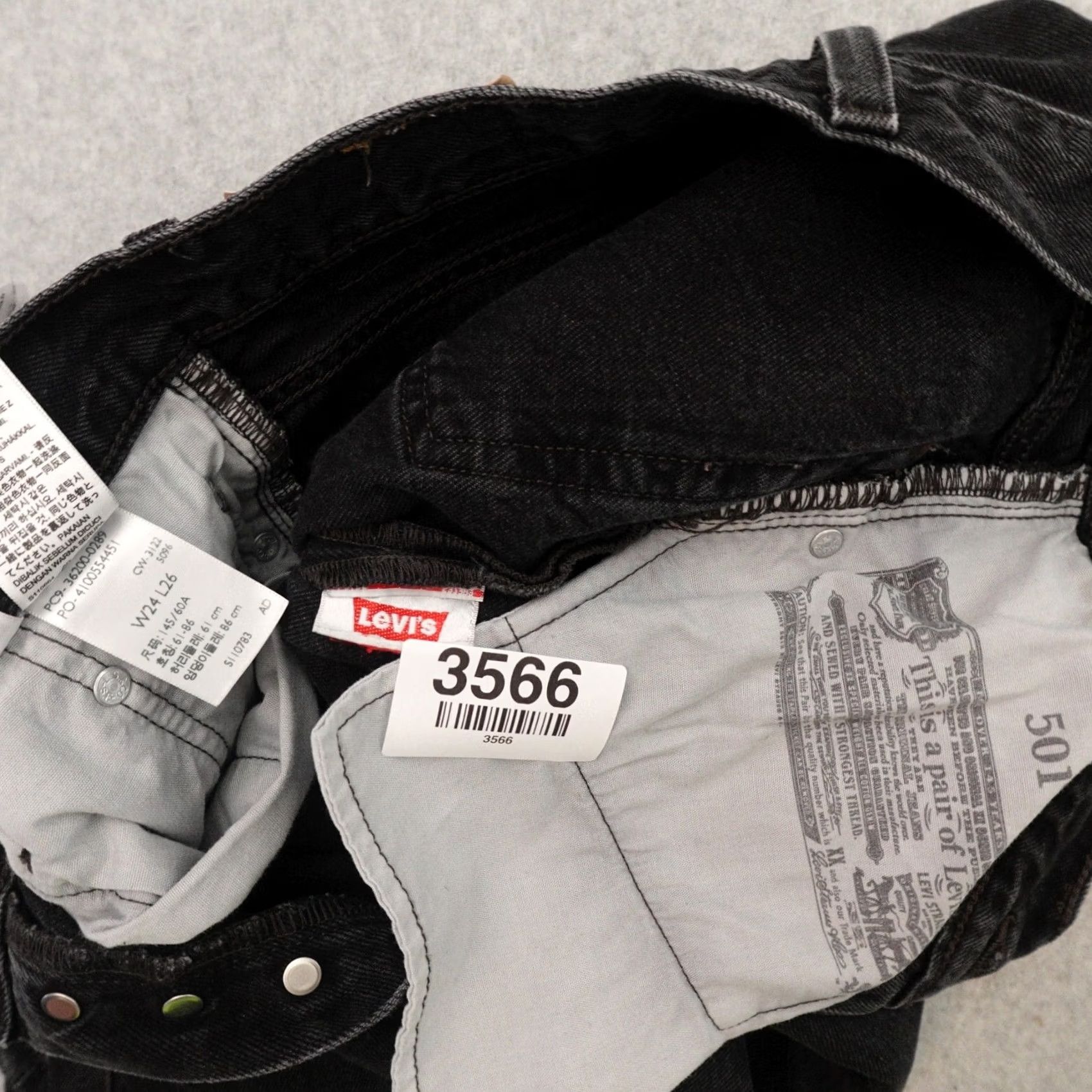 Levi's Levi's 501 Jeans Womens 24 (24X25) Black Cotton Denim Straight 90s Vintage Brand Size 24 Womens Jeans Jeans Size 42" / US 20 - 4 Thumbnail