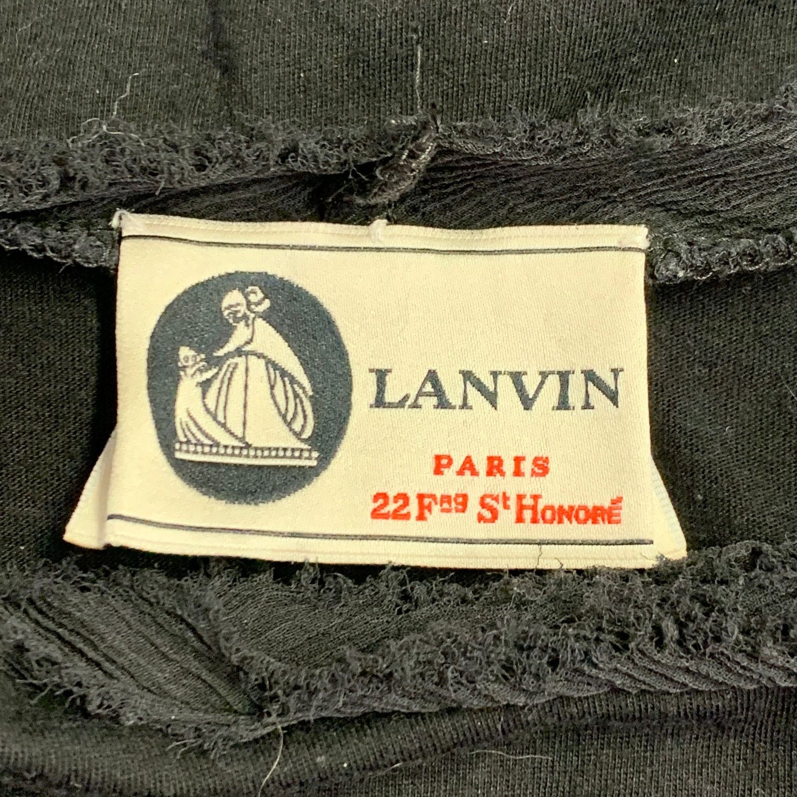 Lanvin LANVIN Size M Black Cotton Silk Raw Edge T-Shirt Size M / US 6-8 / IT 42-44 - 4 Thumbnail