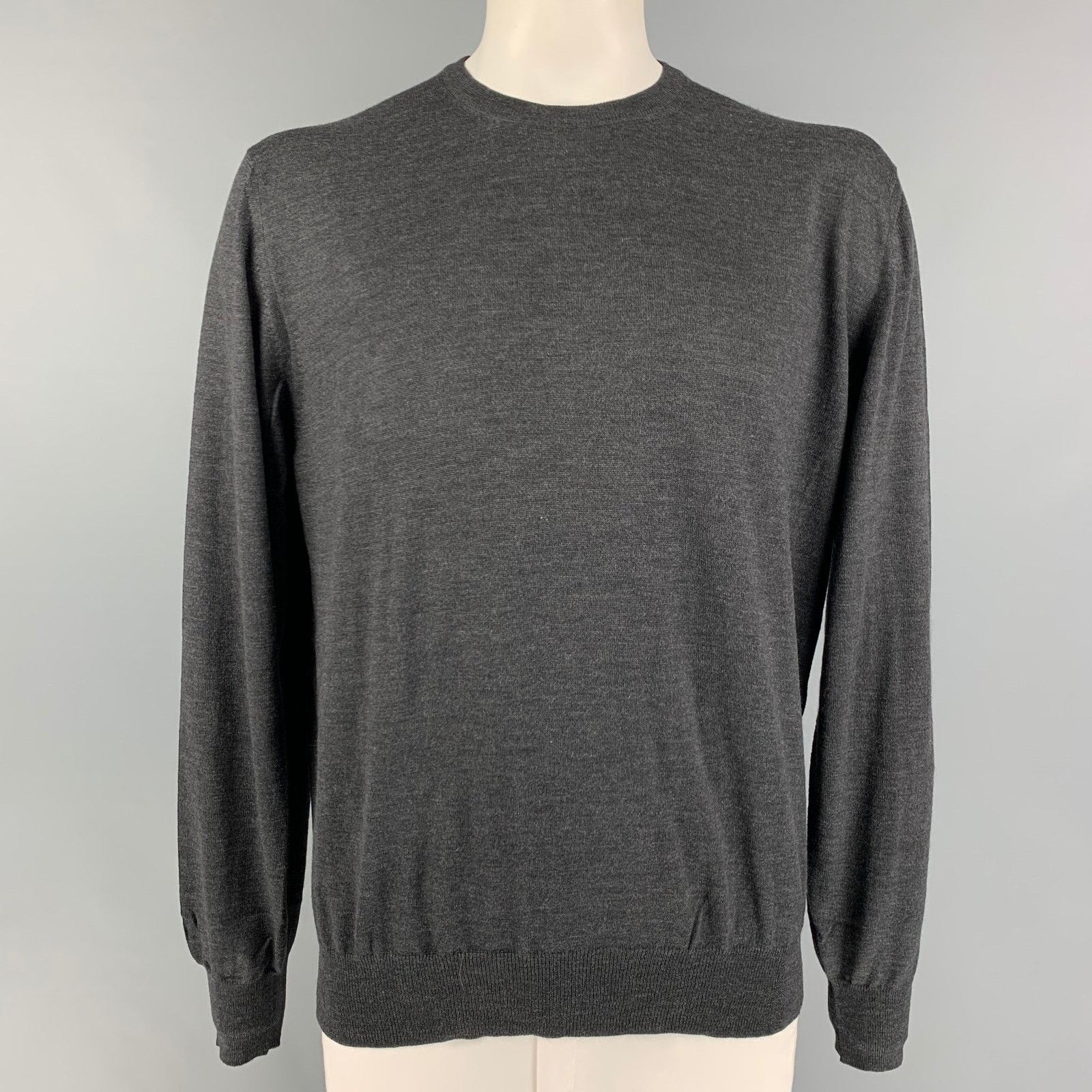 Piattelli PIATTELLI Size XL Gray Wool Crew-Neck Pullover Size US XL / EU 56 / 4 - 1 Thumbnail