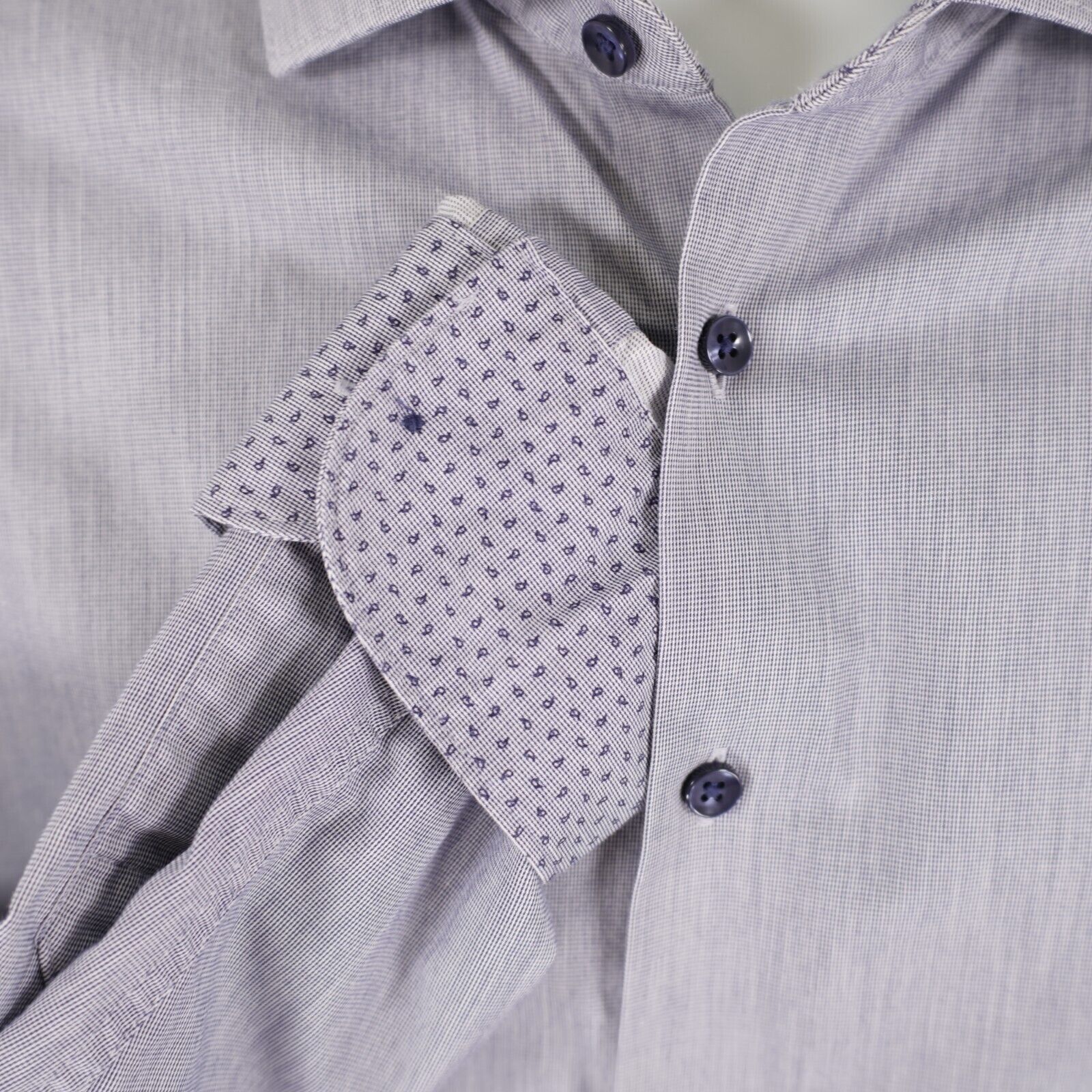 Charles Tyrwhitt Charles Tyrwhitt Classic Fit Purple Flip Cuff 16.5 / 35 Coll Size US XL / EU 56 / 4 - 2 Thumbnail
