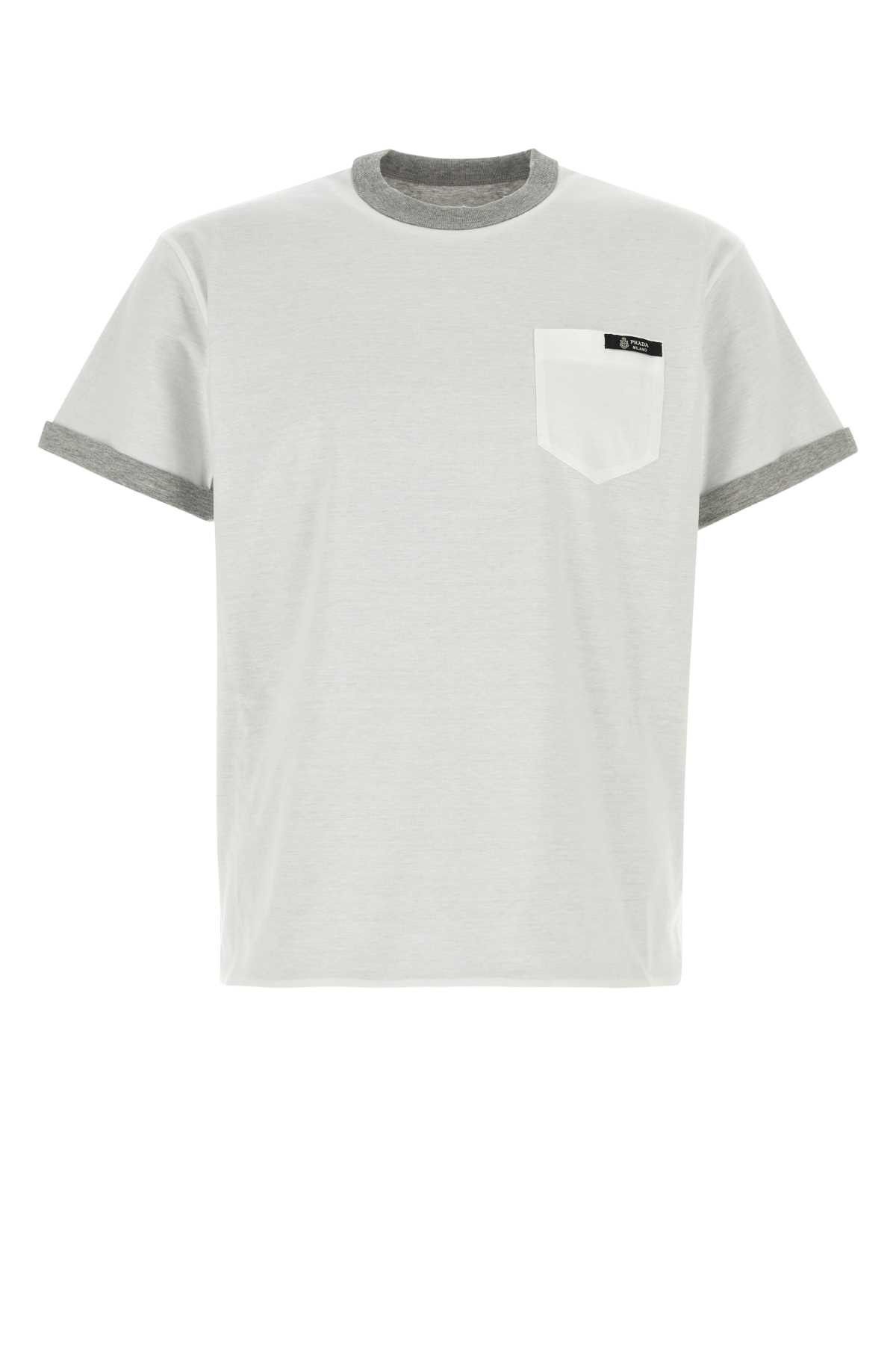 Prada White Cotton Reversible T-Shirt Size US XL / EU 56 / 4 - 1 Thumbnail
