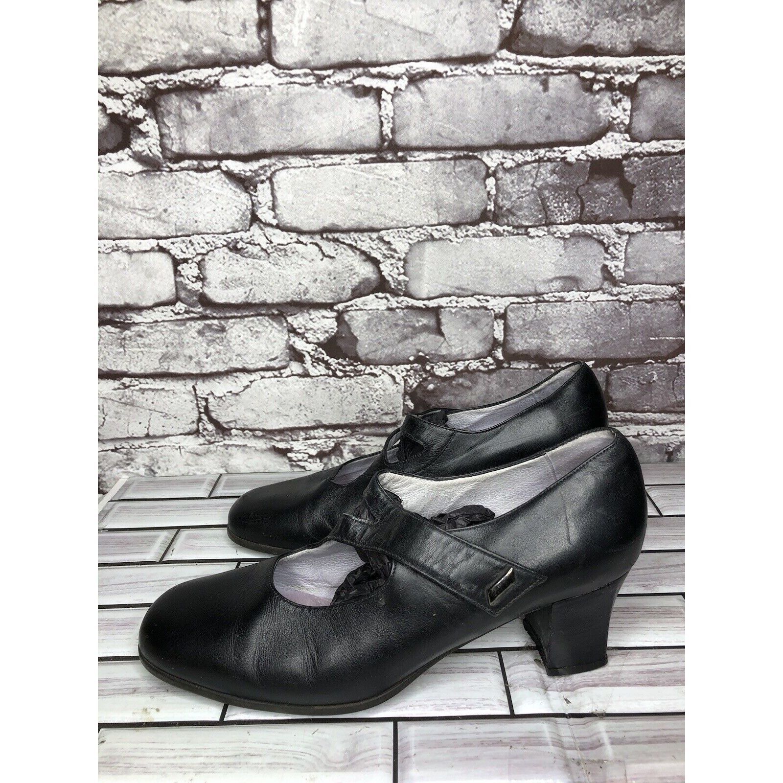 Beautiful Ful BeautiFeel Black Leather MaryJane Comfort Casual Pump Heels Size US 8.5 / IT 38.5 - 1 Thumbnail