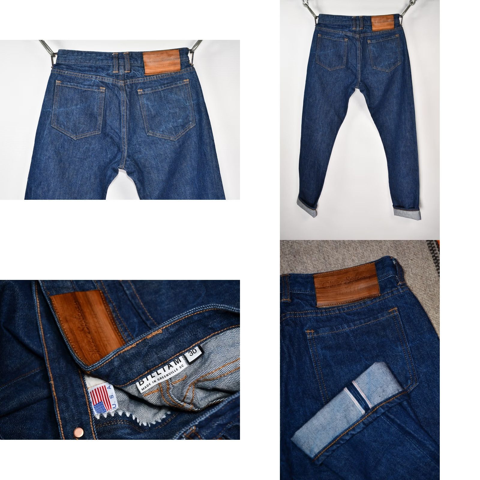 Oliver Sweeney Oliver Sweeney Os X Billiam Selvedge Jeans Made USA Greenville Men's W30 Blue Denim Cotton Classic Jeans Size US 30 / EU 46 - 8 Thumbnail