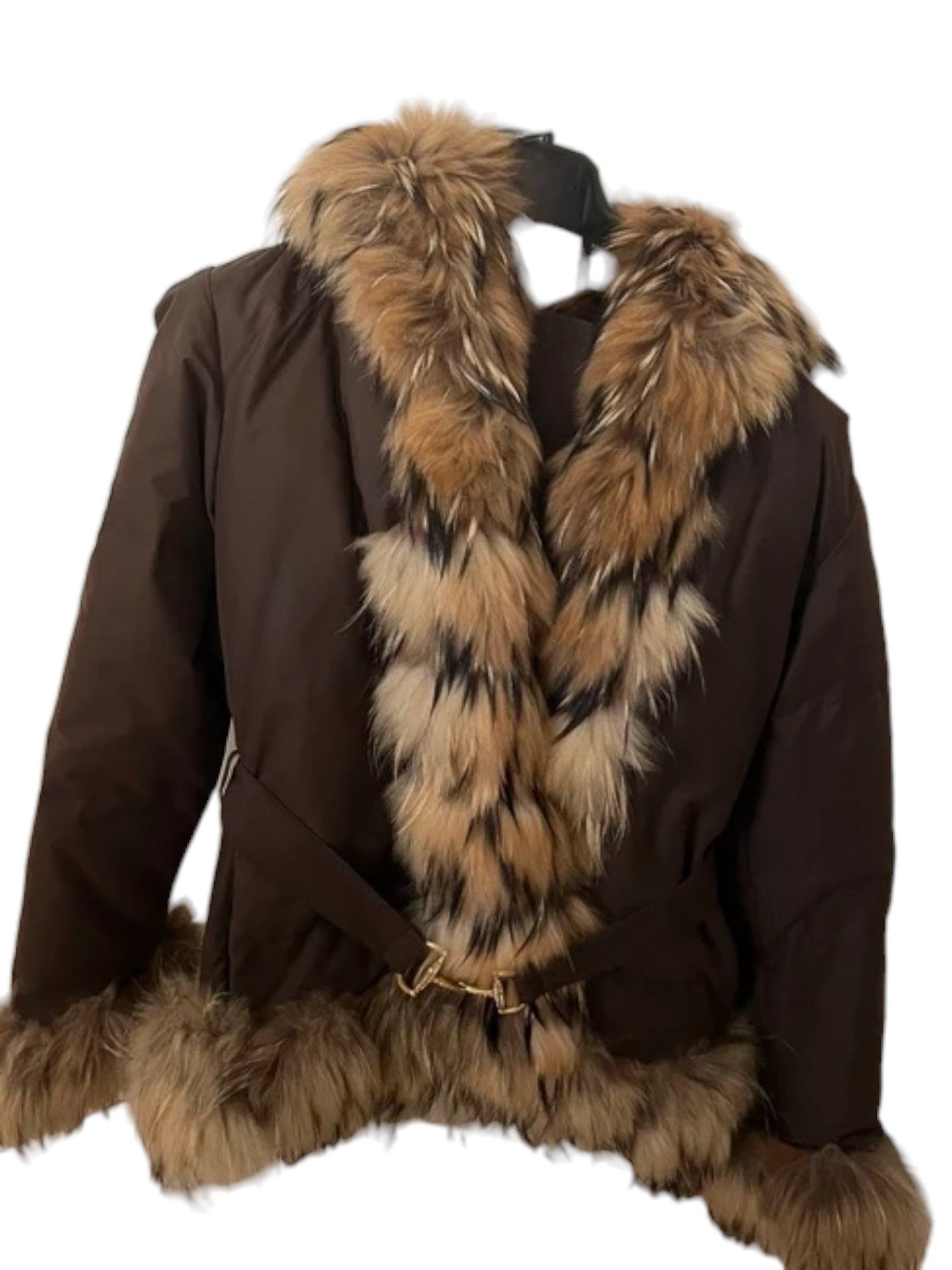 Blumarine Blumarine Brown Puffer Jacket with Fur Trim, Made in Italy Size M / US 6-8 / IT 42-44 - 1 Thumbnail