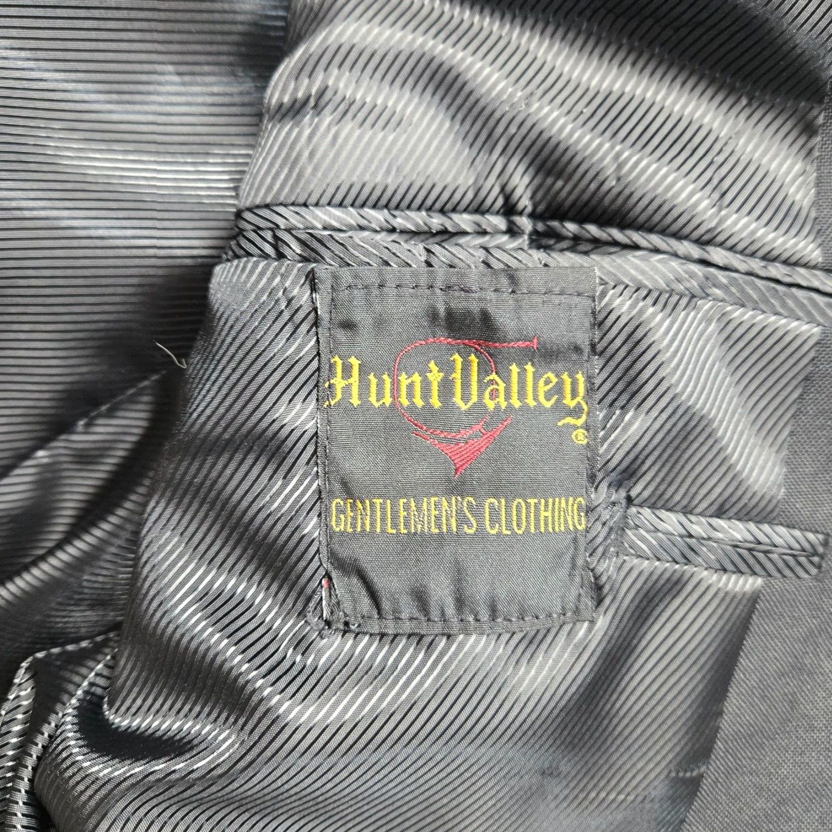 Vintage Hunt Valley Blazer Jacket Men Long Black Wool Polyester Blend Sport Coat 46L Size 46R - 7 Thumbnail