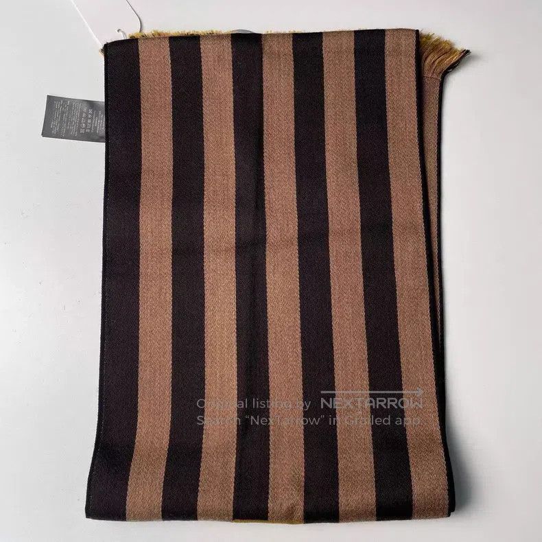 Fendi Fendi Brown Coffee Colored Double-Sided Cashmere Mini Mons Size ONE SIZE - 4 Thumbnail