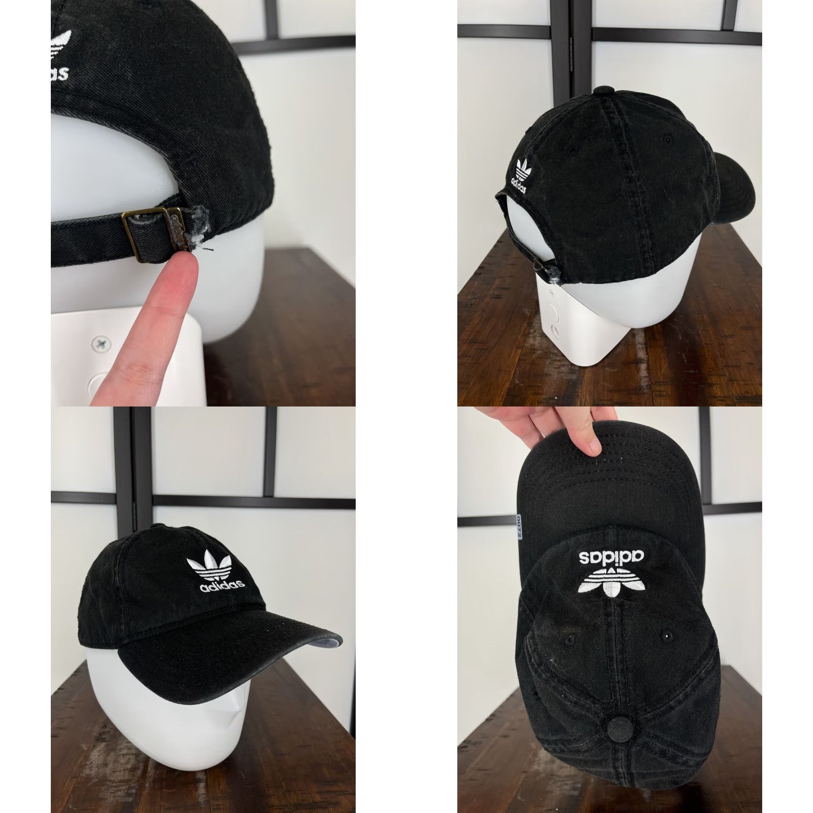 Adidas Adidas Hat Cap One Size Black 3 Stripes Cotton Golf Logo Adjustable Baseball Cap Mens Men’s Sun Hat Size ONE SIZE - 8 Thumbnail