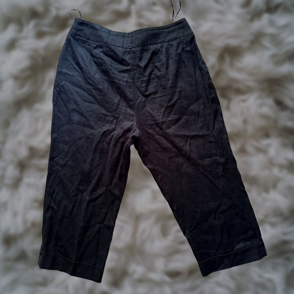 Jones New York Jones New York Pants Womens 16 38x25 Capri 100% Linen Cuffed Black Pockets Size 38" / US 16 / IT 52 - 1 Thumbnail