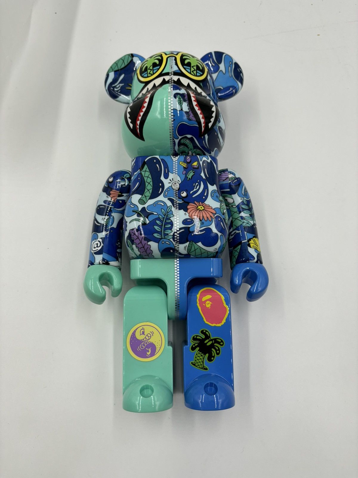 image of Bape X Medicom X Steven Harrington Shark Be@rbrick in Blue, Men's