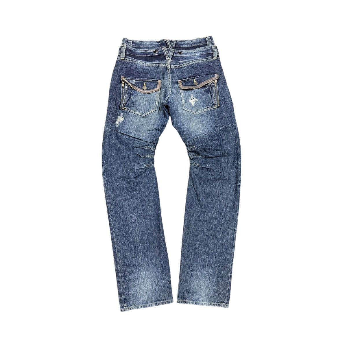 PPFM Vtg🔥PPFM Bondage Zipper Double Waist Curve Jeans Size US 32 / EU 48 - 2 Thumbnail