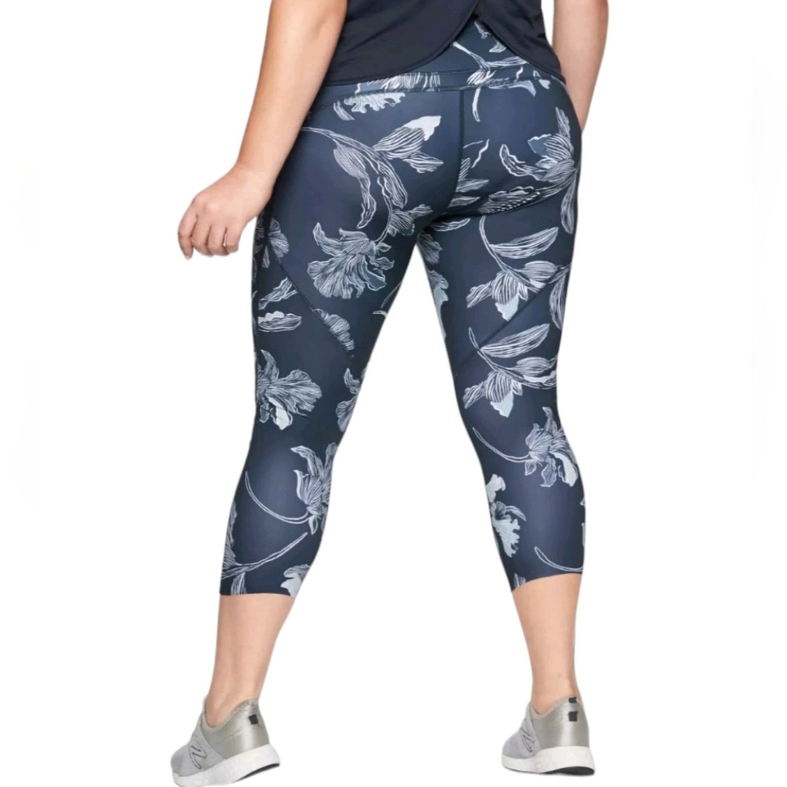 Athleta Athleta Floral Sonic Athletic Capri Navy Small Size 27" / US 4 / IT 40 - 2 Thumbnail