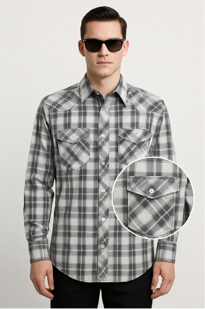 Buckle Black Buckle Black Western Plaid Shirt – Athletic Fit, Snap pkts M Size US M / EU 48-50 / 2 - 1 Thumbnail