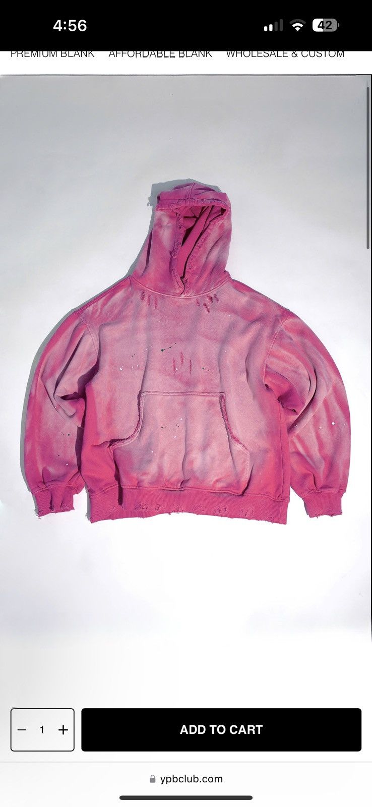 Other Distressed pink hoodie Size US XXL / EU 58 / 5 - 1 Thumbnail