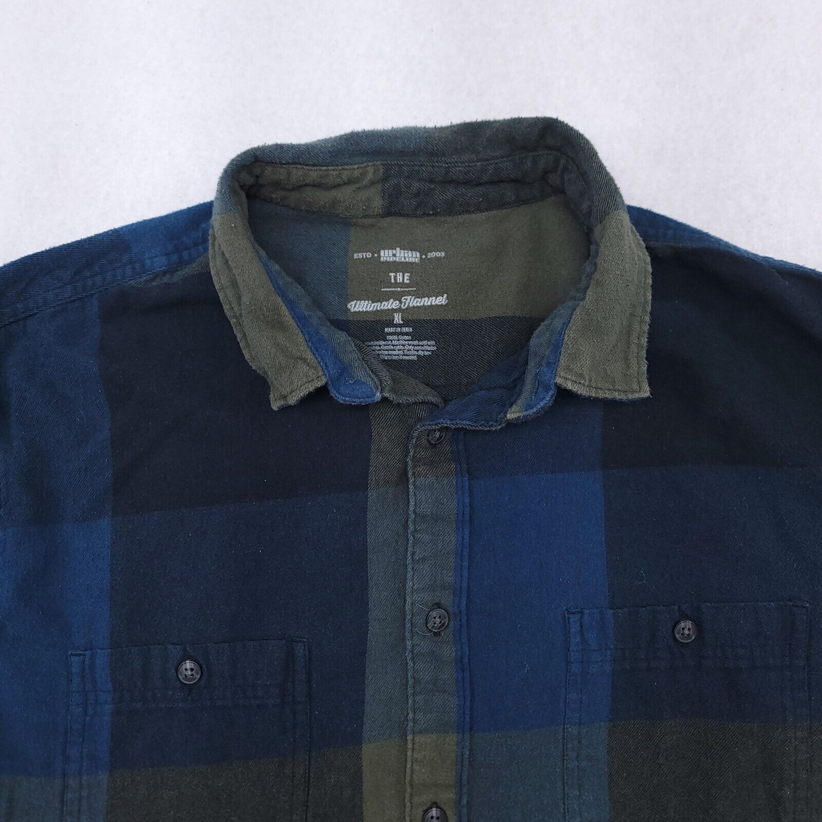 Urban Pipeline Urban Pipeline Gingham Flannel Shirt Mens Size XL Green Size US XL / EU 56 / 4 - 1 Thumbnail