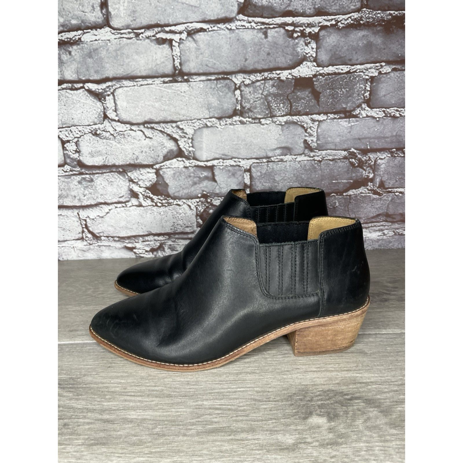 Madewell Madewell The Myles Black Leather Ankle Booties Heeled Boots Size US 8 / IT 38 - 11 Thumbnail